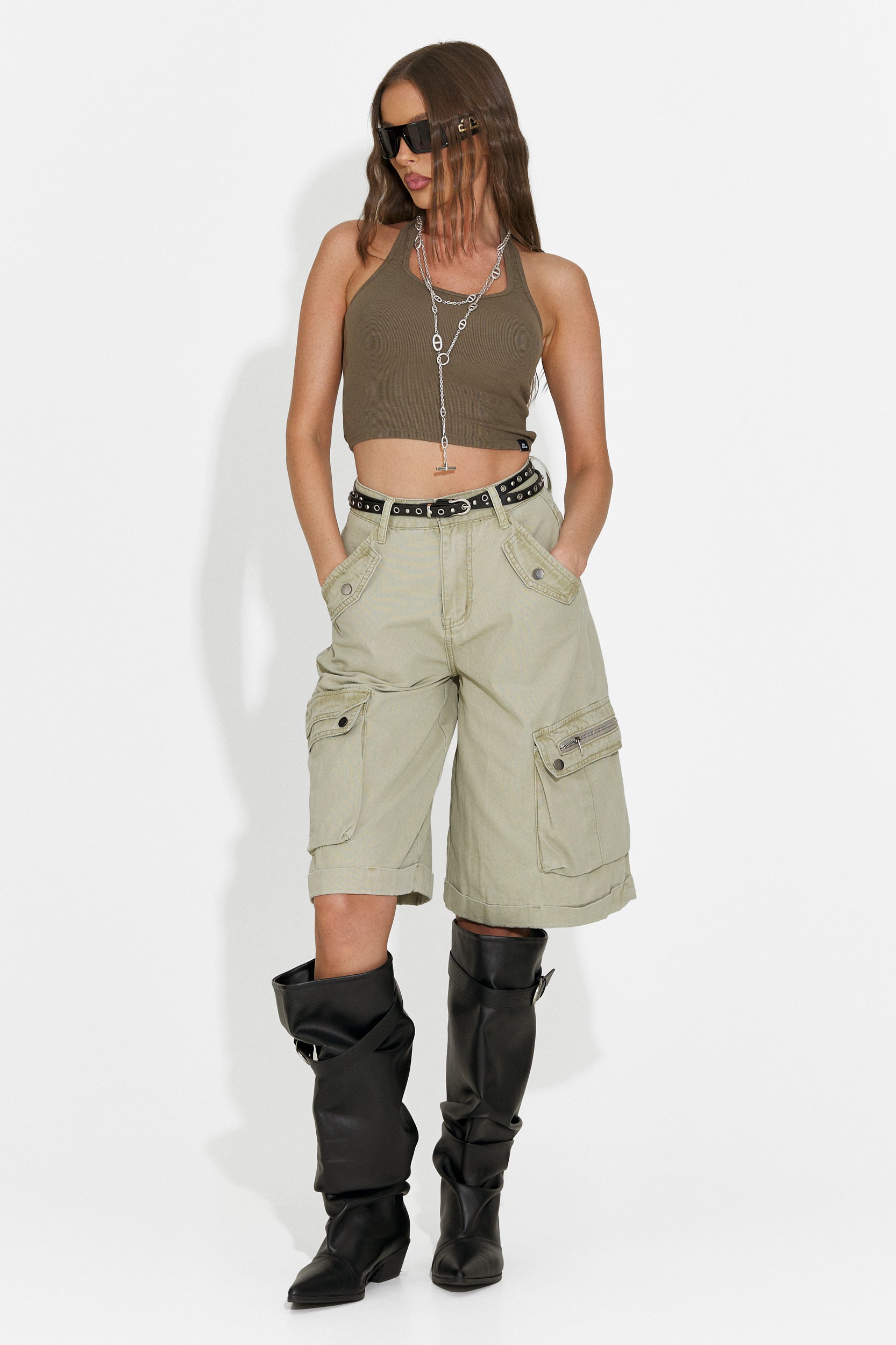 Canotta donna casual kaki Fliter Bogas