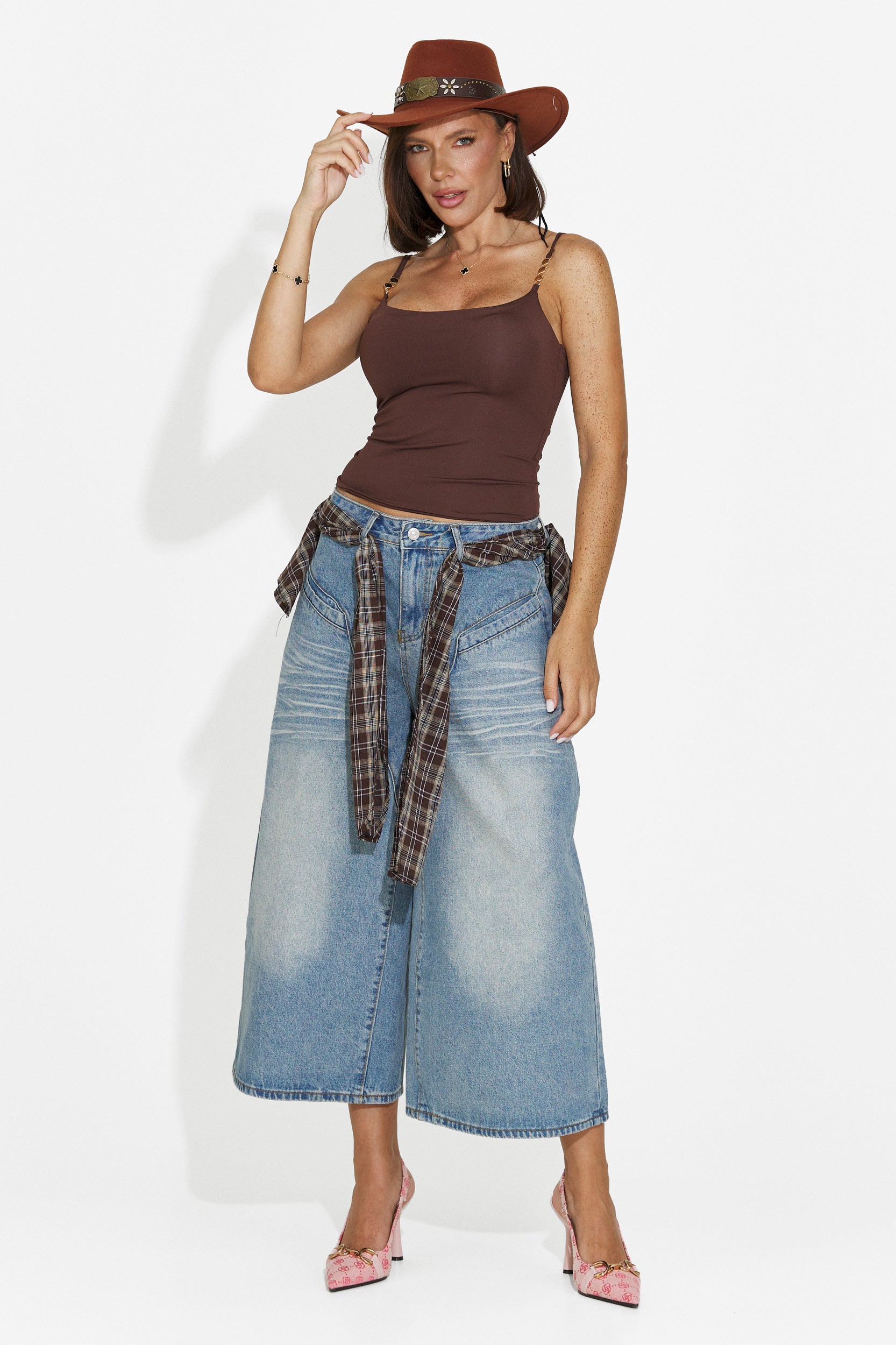 Canotta donna casual marrone Palmea Bogas