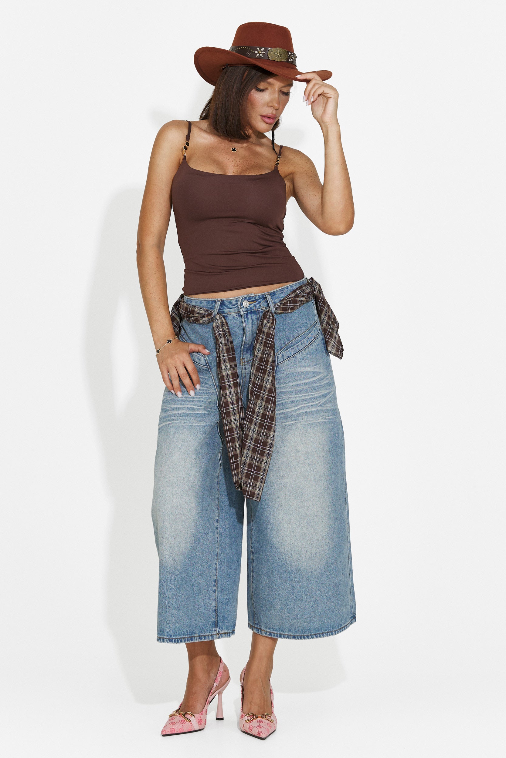 Canotta donna casual marrone Palmea Bogas
