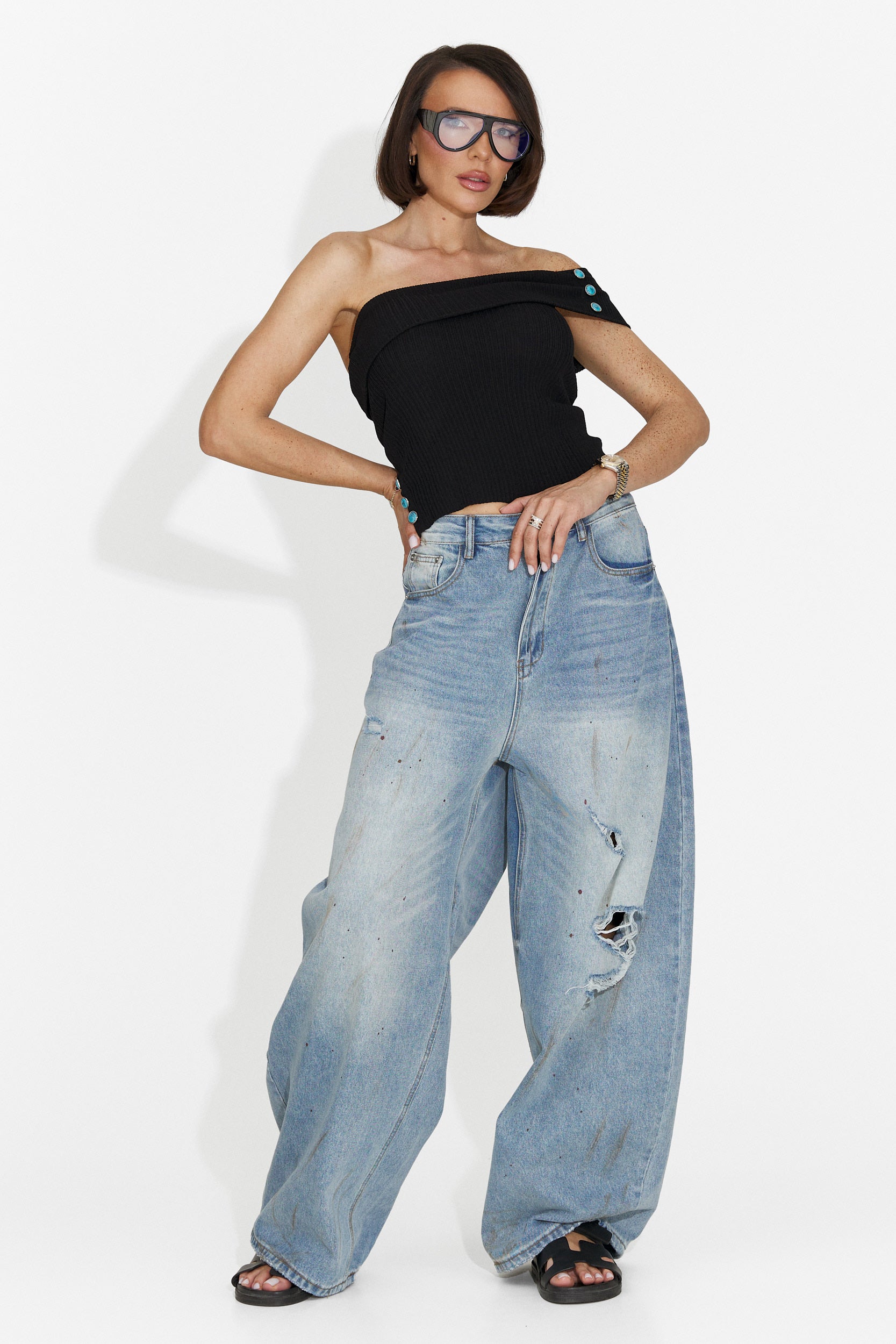 Maiou dama casual negru Aconite Bogas