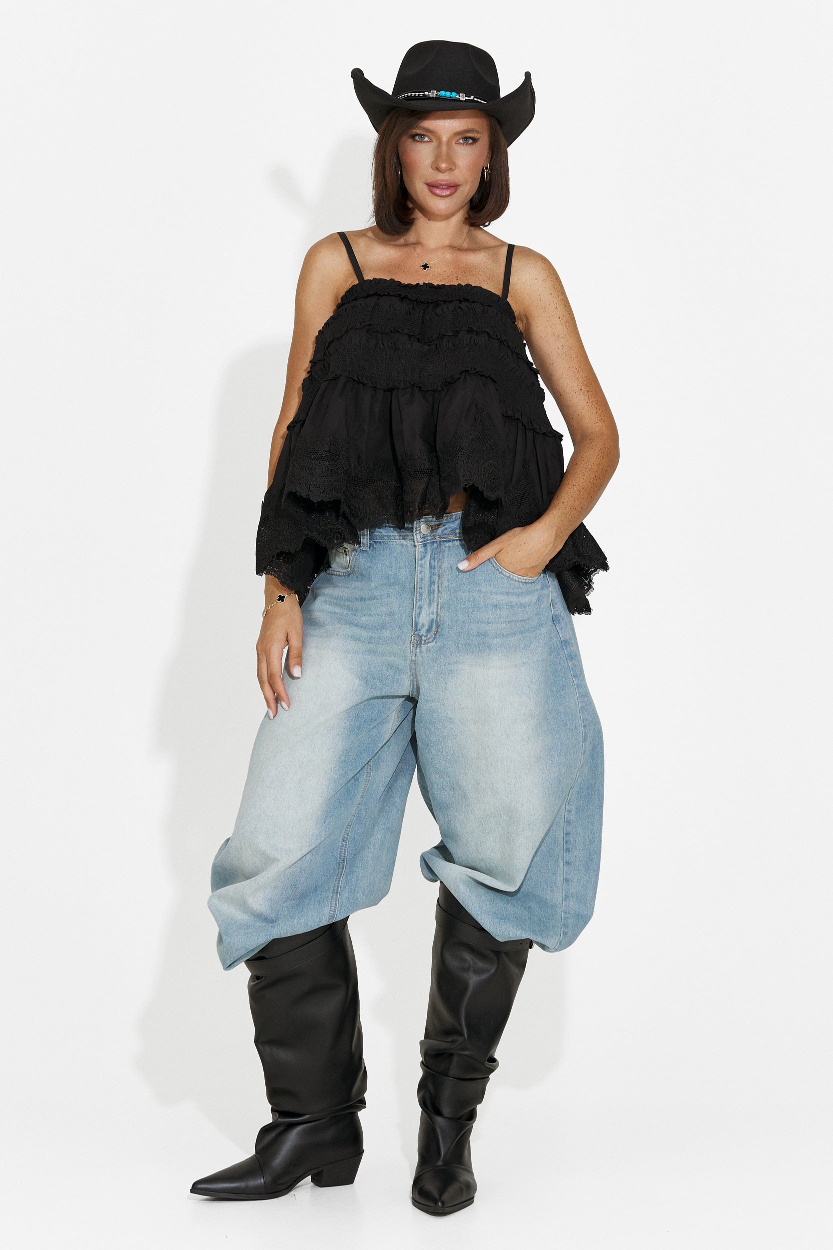 Canotta donna casual nera Elodia Bogas