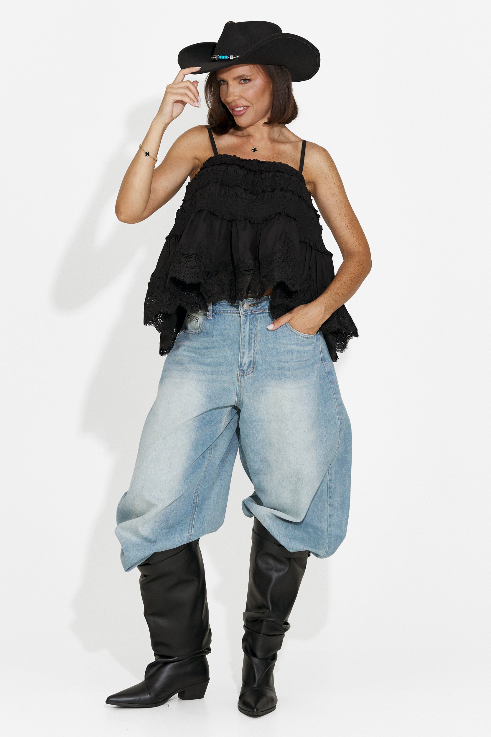 Canotta donna casual nera Elodia Bogas