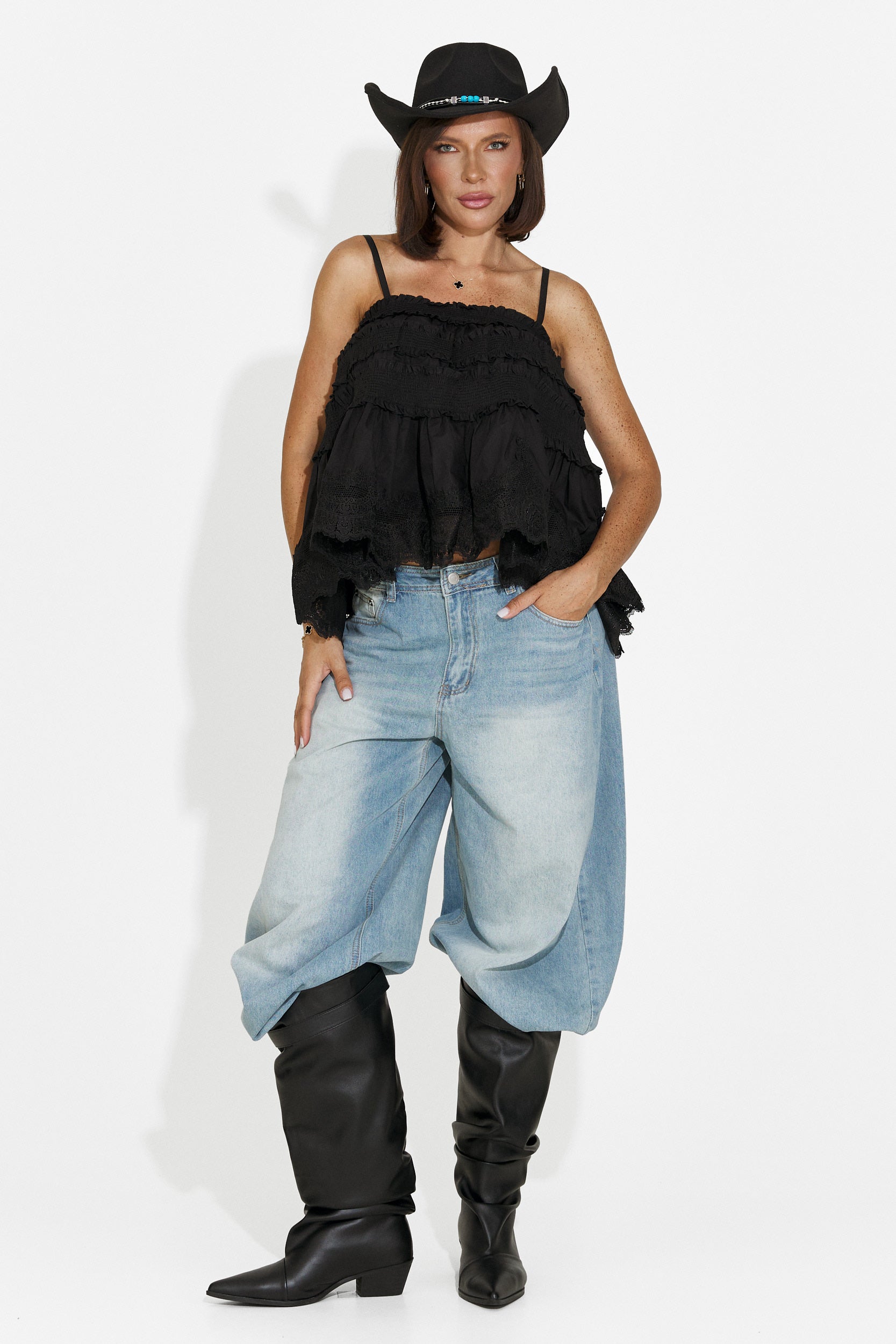 Canotta donna casual nera Elodia Bogas