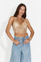 Elegante Body da Donna in Metallica Oro Bogas