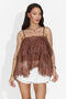 Elegante Top Tank da Donna Marrone Havania Bogas