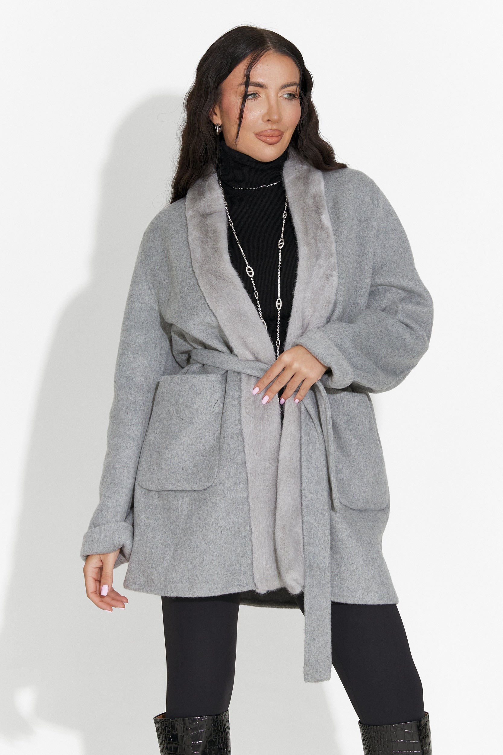 Elegante Cappotto da Donna Grigio Gelira Bogas
