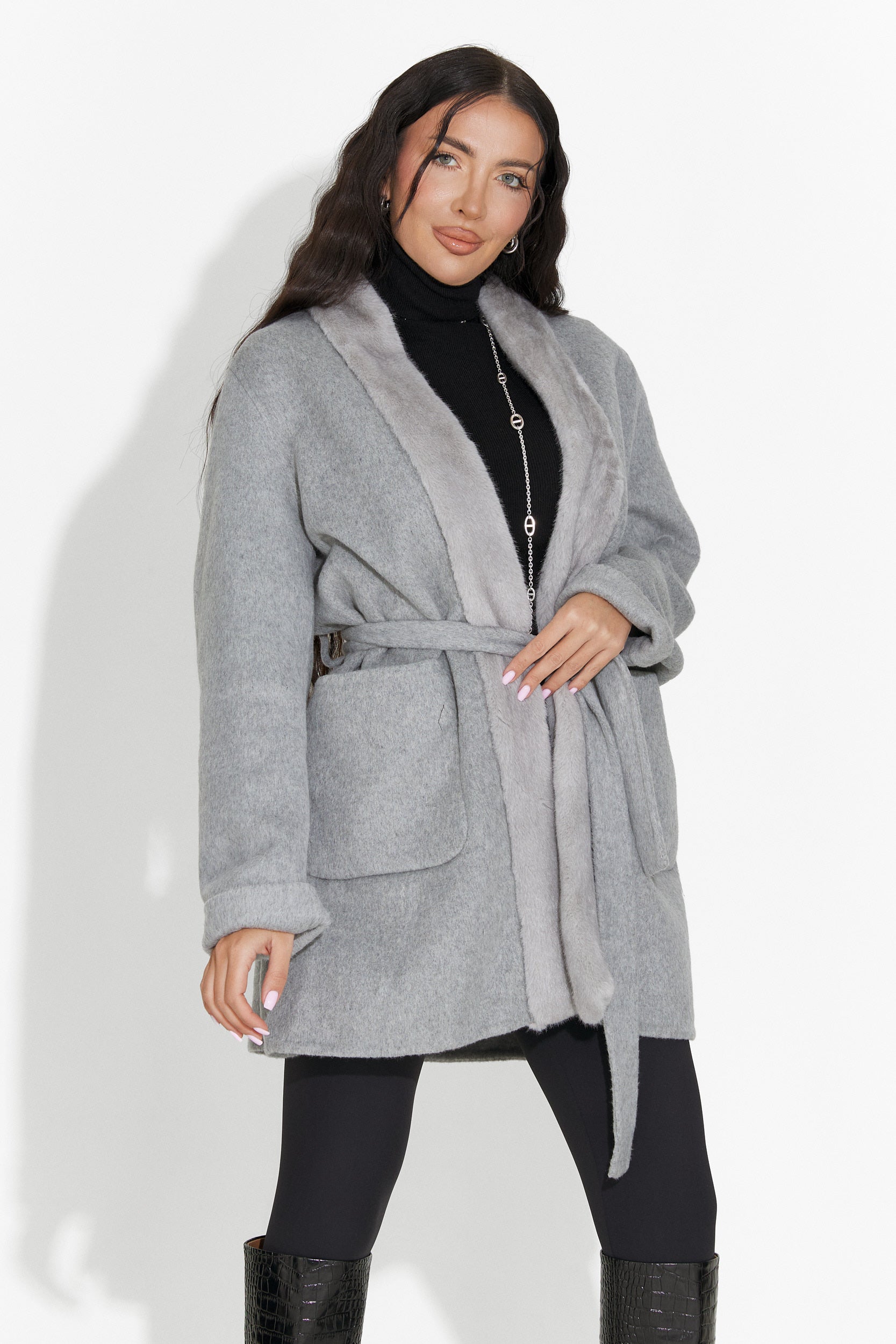Elegante Cappotto da Donna Grigio Gelira Bogas
