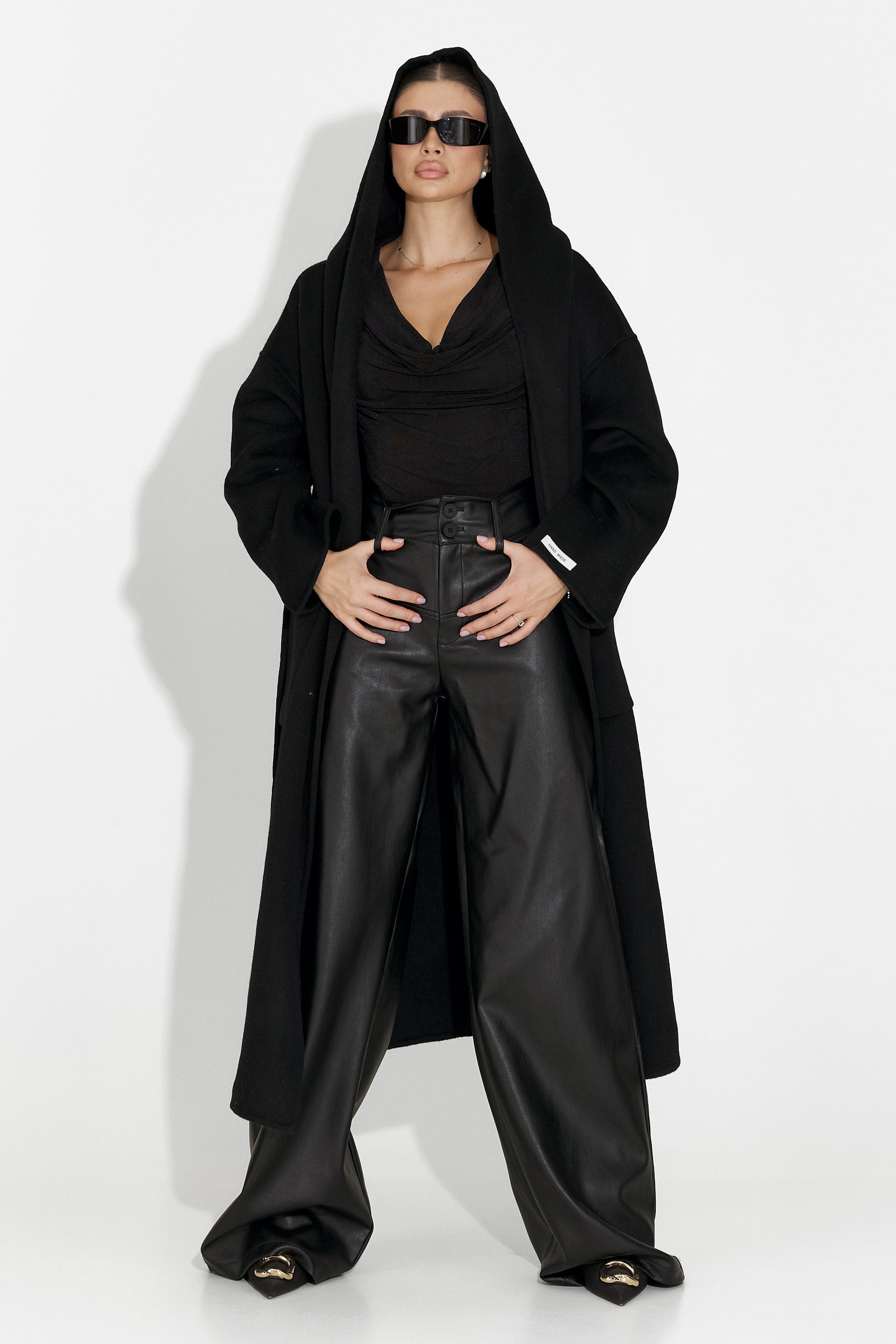 [Resigilat] Cappotto donna elegante nero Carivana Bogas