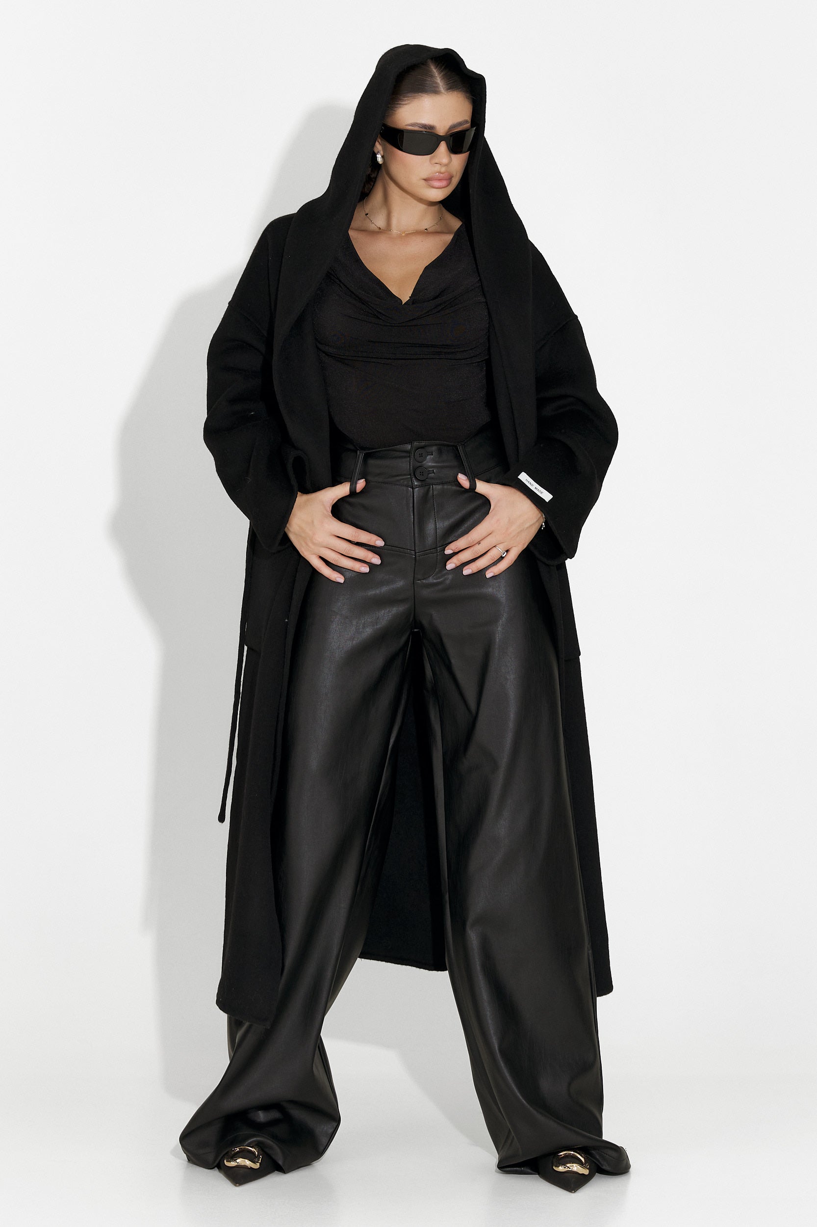 [Resigilat] Cappotto donna elegante nero Carivana Bogas