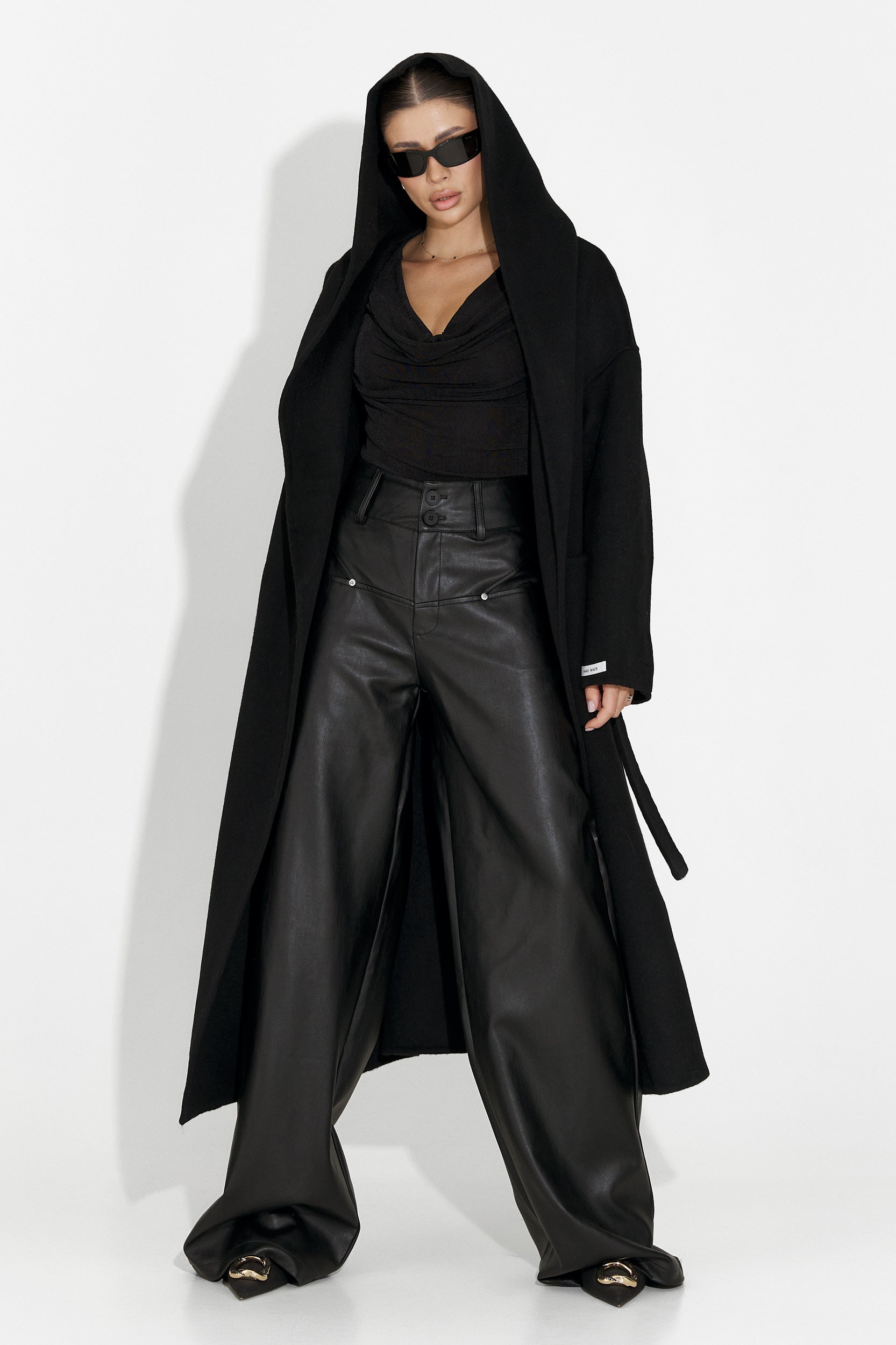 [Resigilat] Cappotto donna elegante nero Carivana Bogas