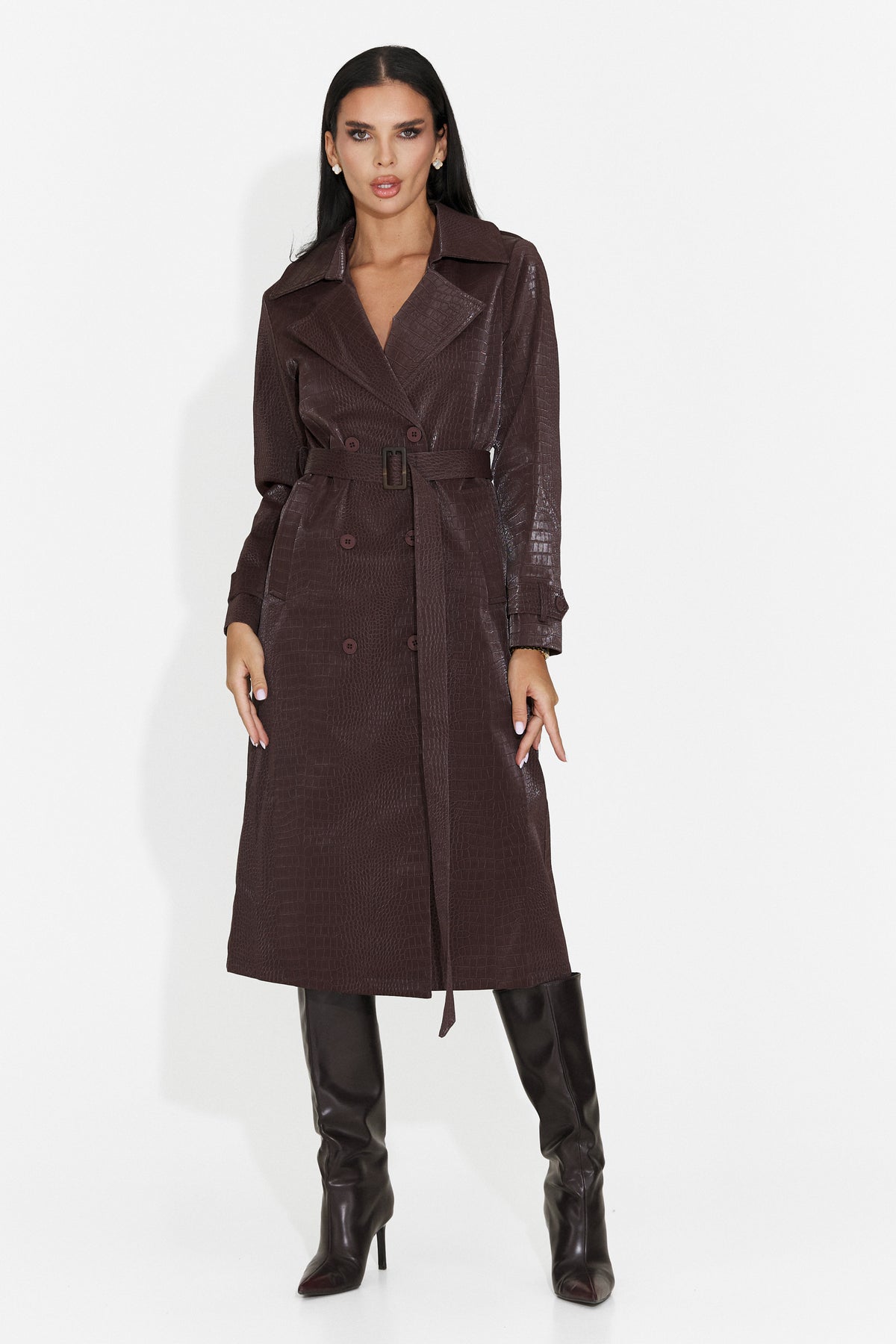 Palton elegant Burgundy Prumeiza Bogas