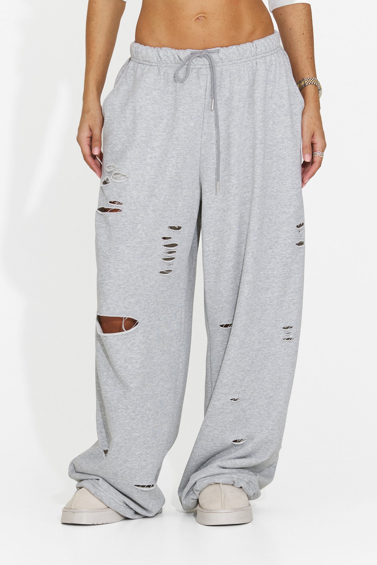Pantaloni casual gri Lulaoa Bogas