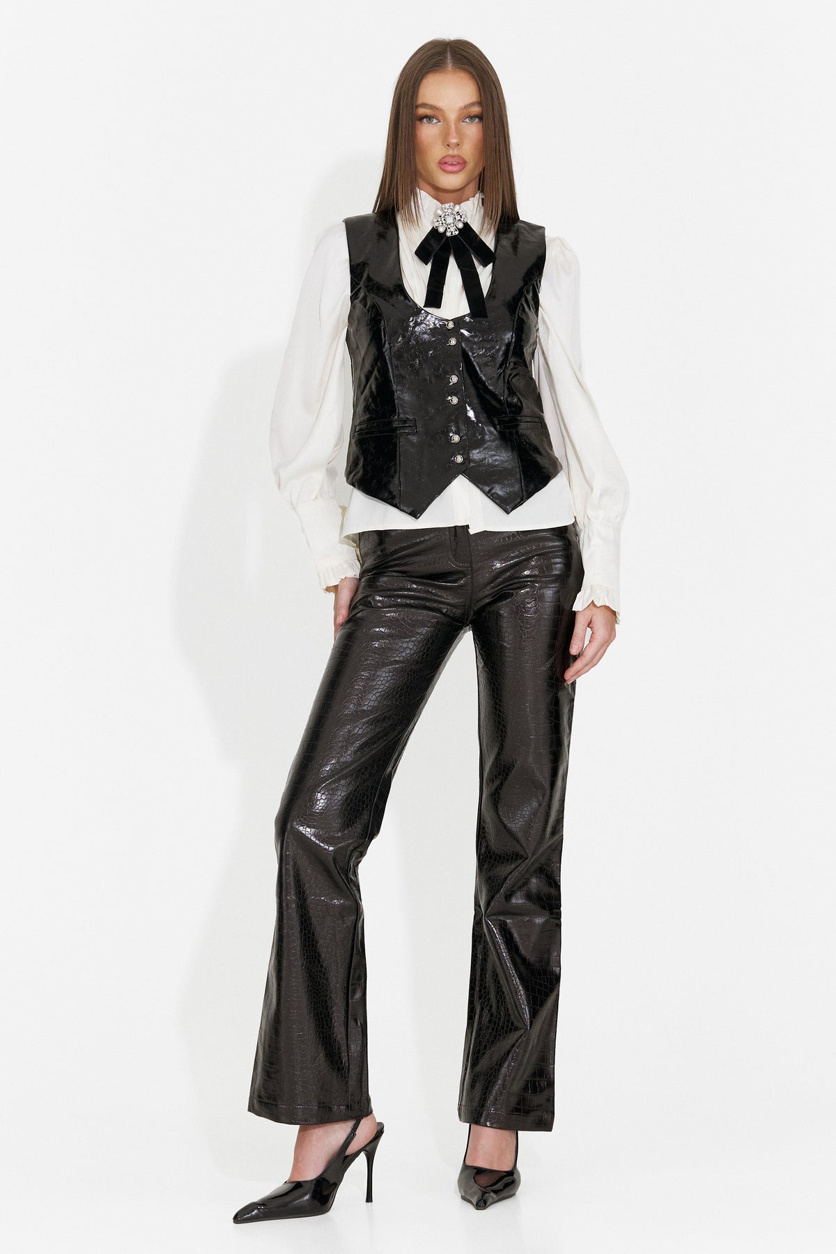 Pantaloni casual negri Crivsioria Bogas