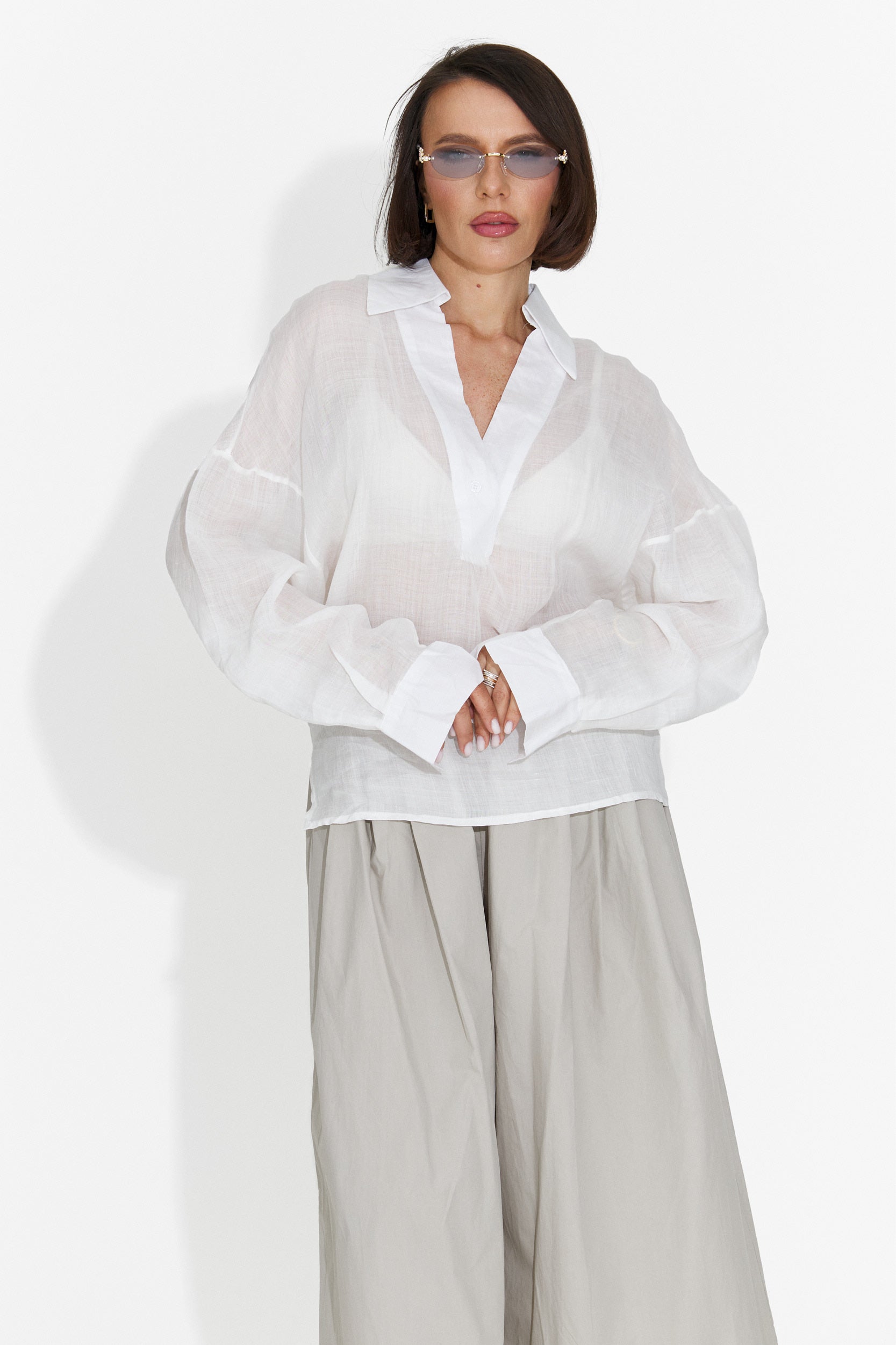 Pantaloni casual grigi da donna Bluebel Bogas