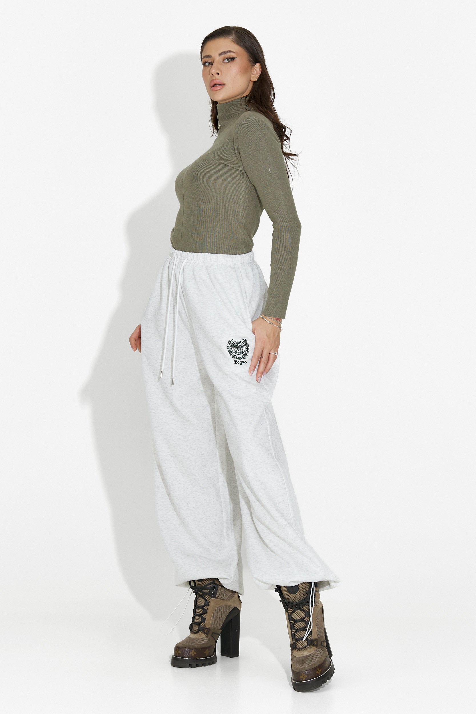 Pantaloni Casual Grigi da Donna Novirene Bogas