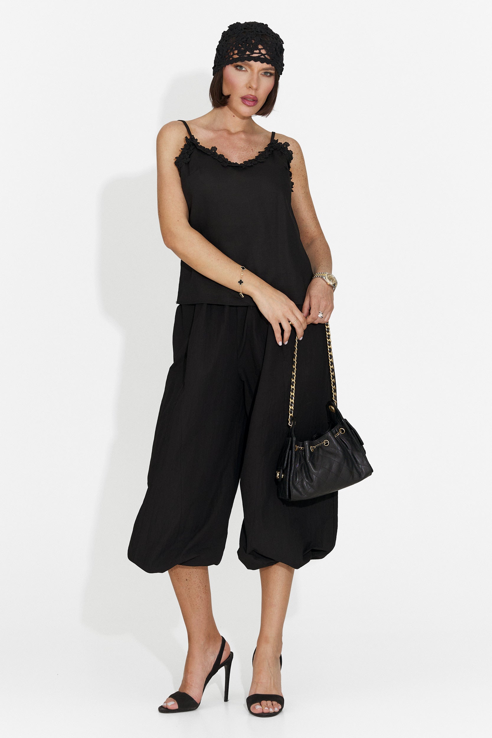 Pantaloni dama casual negri Lyhok Bogas