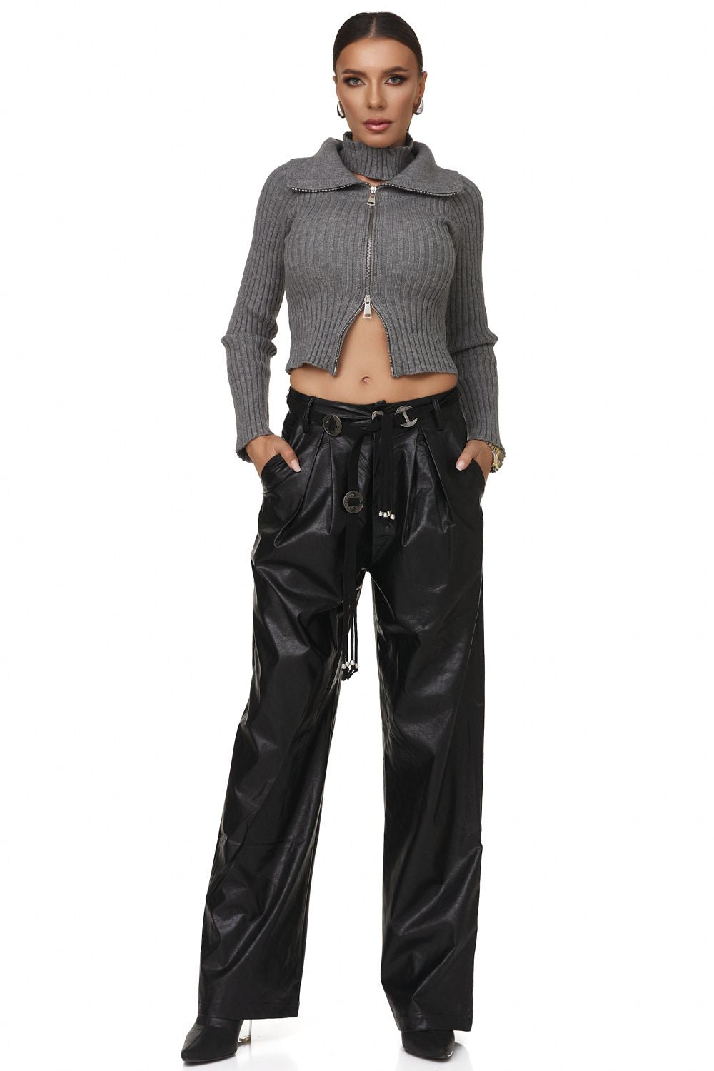 Pantaloni casual neri da donna Yeleria Bogas