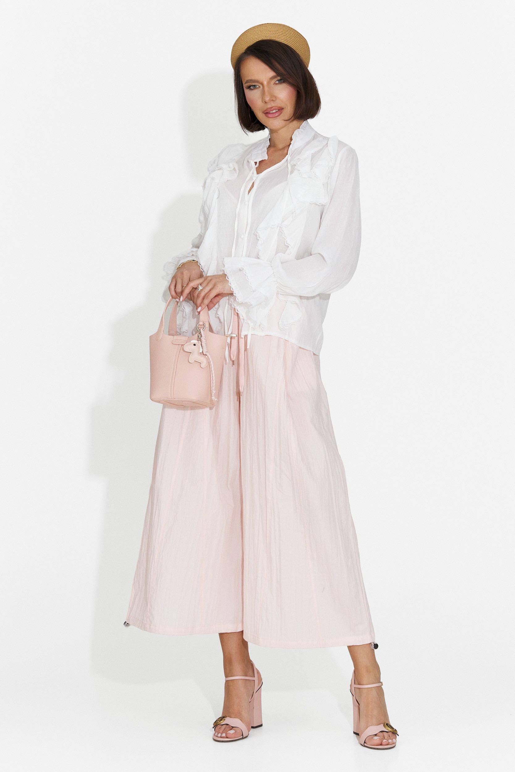 Pantaloni dama casual roz Lyhok Bogas
