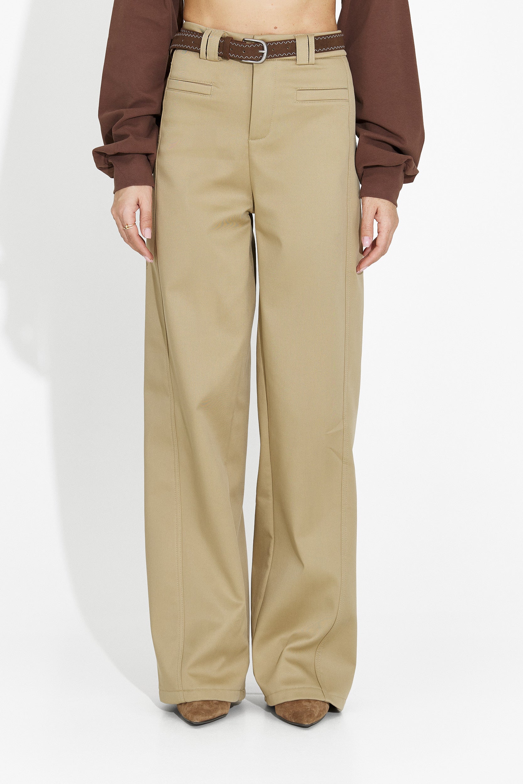 Eleganti pantaloni beige da donna Avilina Bogas
