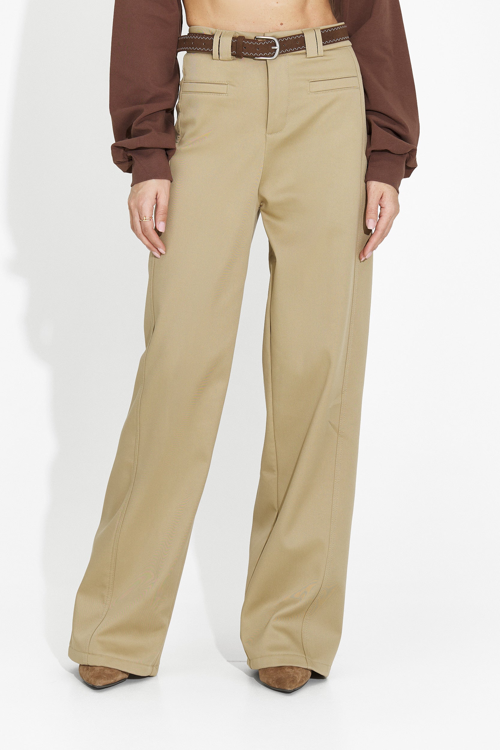 Eleganti pantaloni beige da donna Avilina Bogas