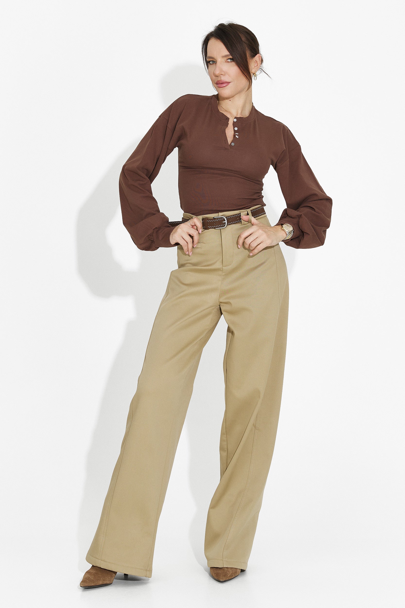 Eleganti pantaloni beige da donna Avilina Bogas
