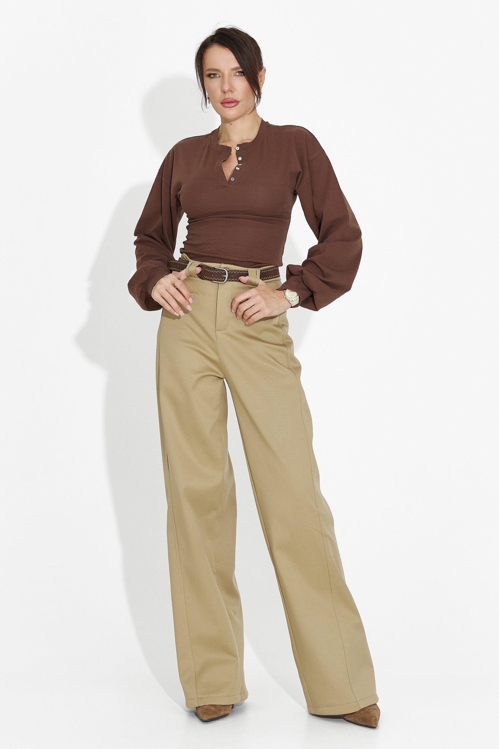 Eleganti pantaloni beige da donna Avilina Bogas