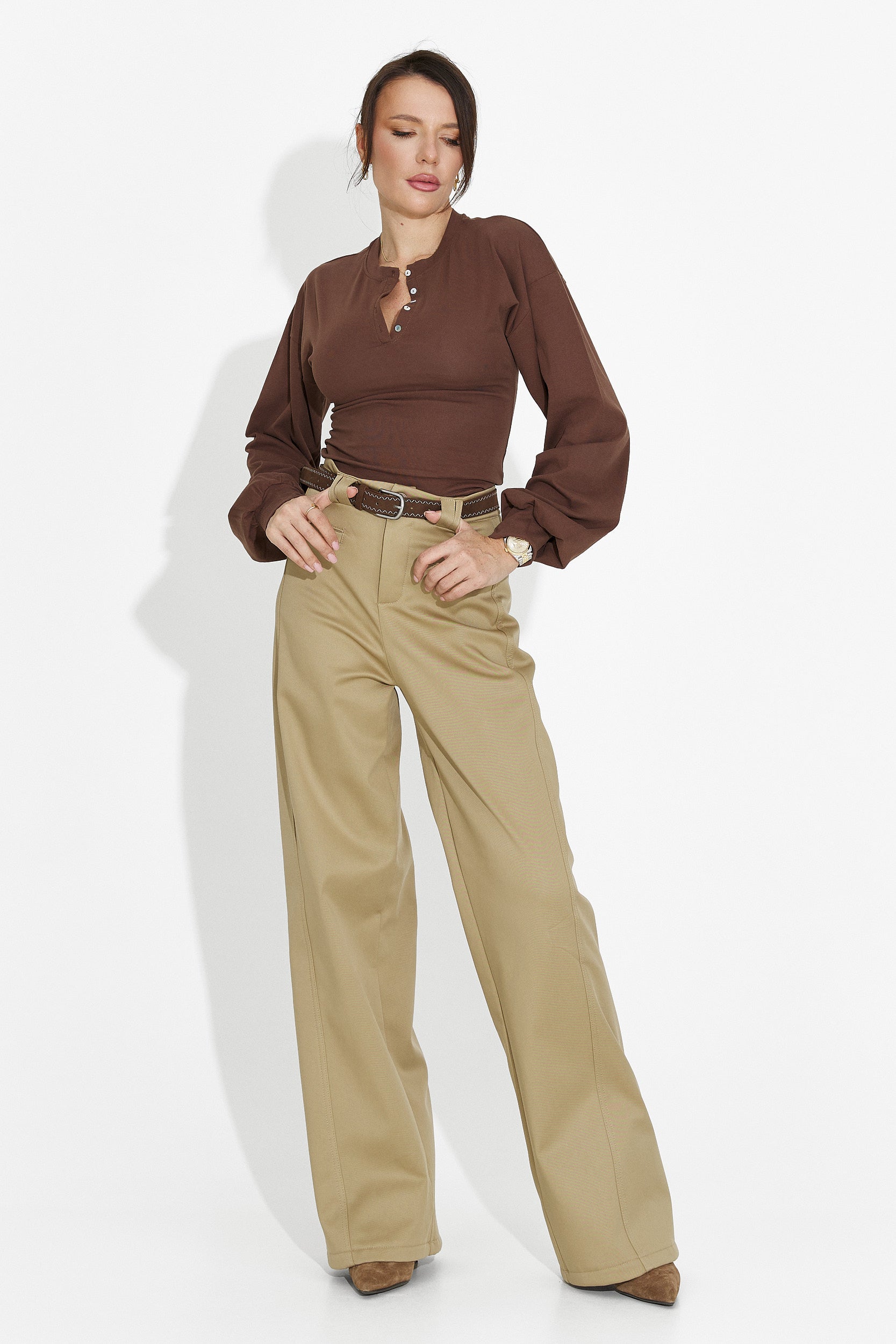 Eleganti pantaloni beige da donna Avilina Bogas