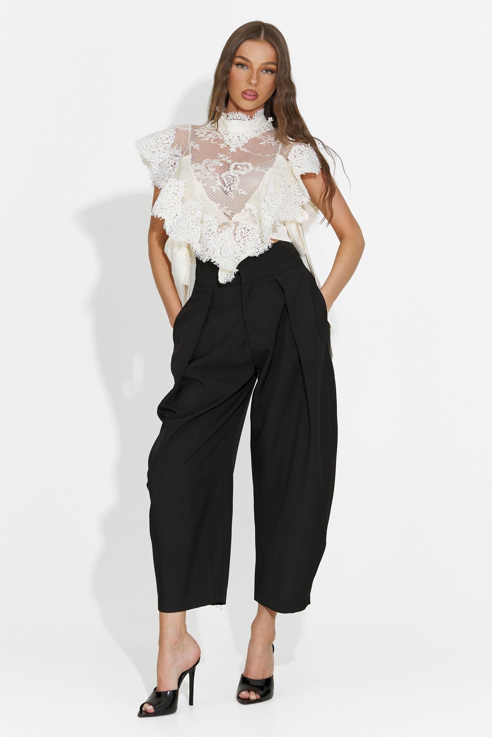 Pantaloni donna eleganti neri Kemily Bogas