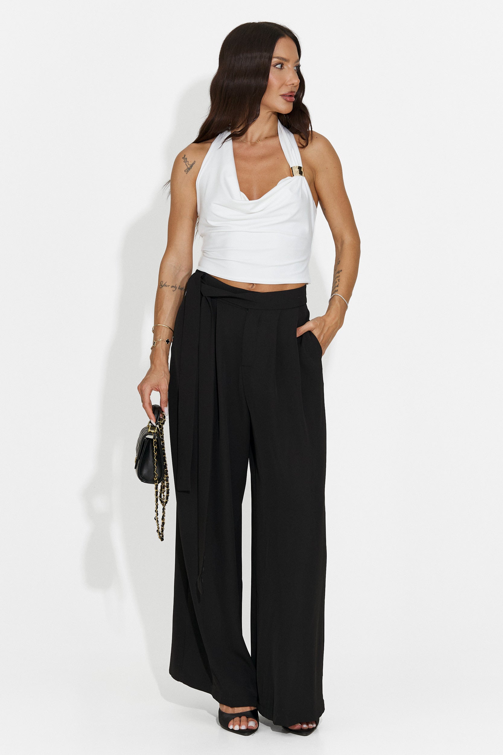 Pantaloni donna eleganti neri Lioria Bogas