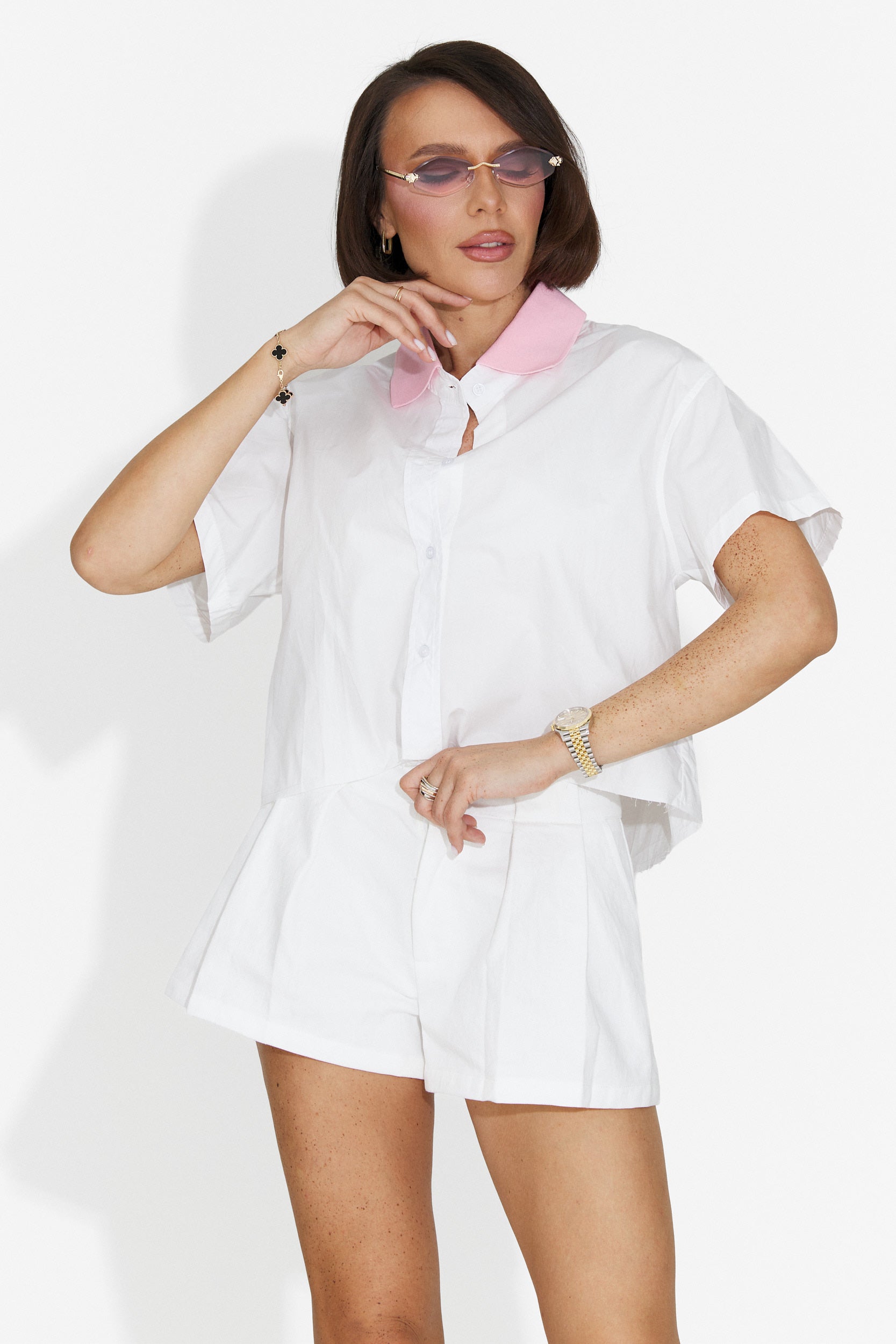 Shorts da Donna Bogas Peonie Bianche
