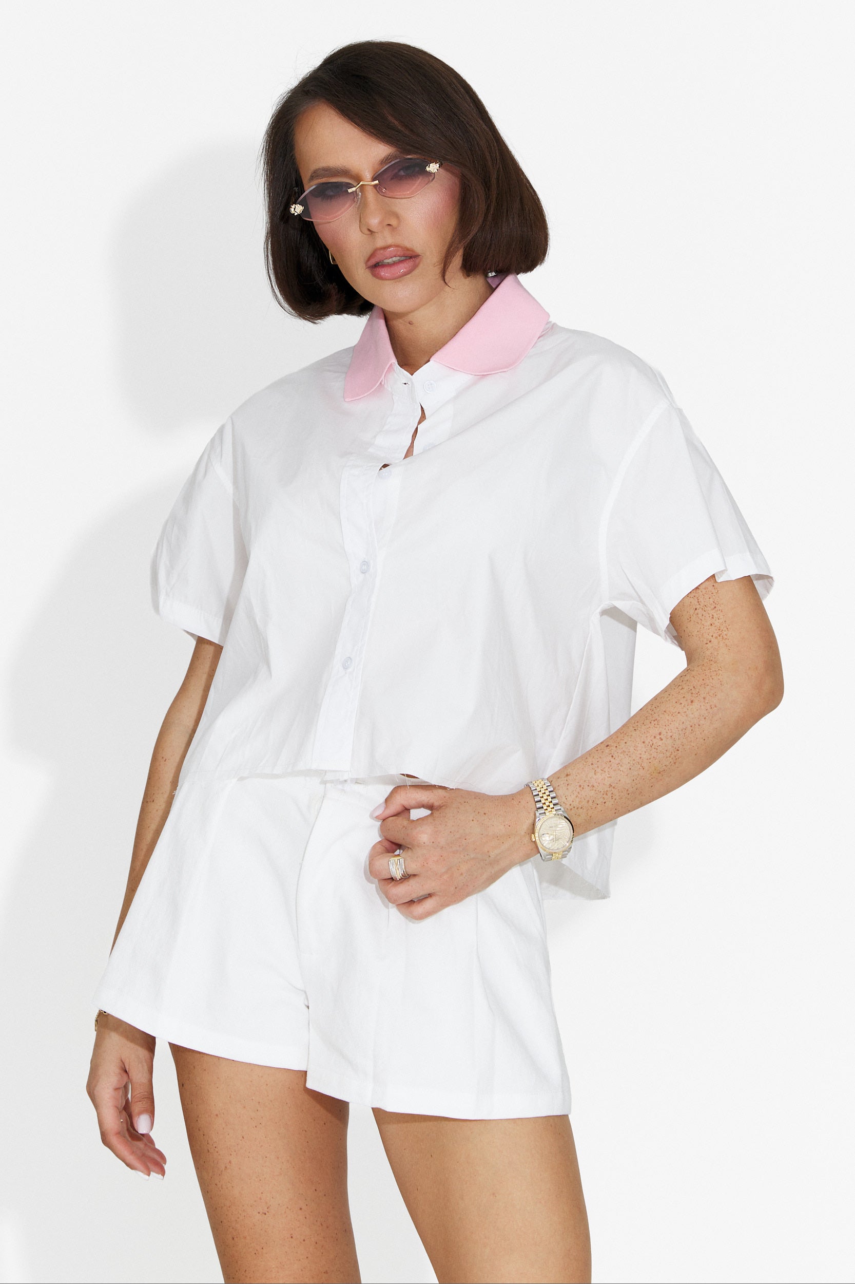 Shorts da Donna Bogas Peonie Bianche