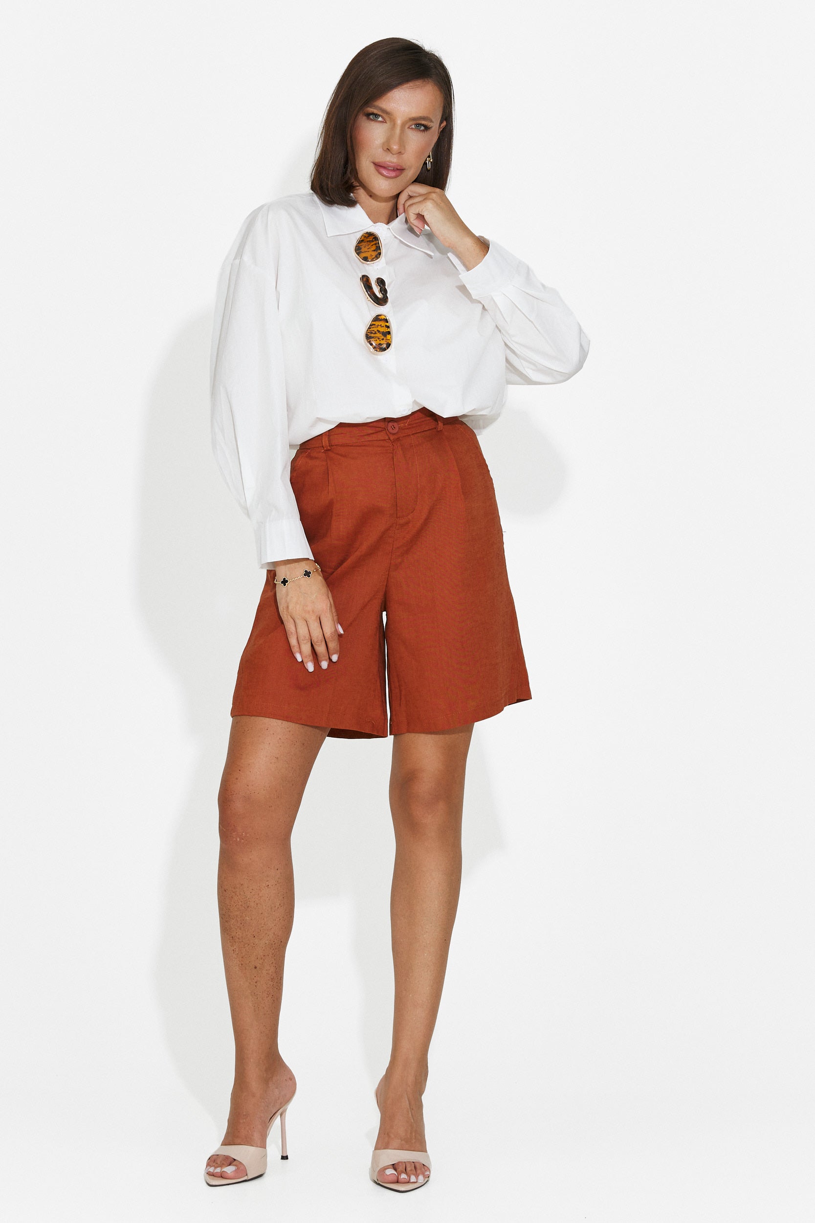 Pantaloncini da donna color mattone Silvioma Bogas