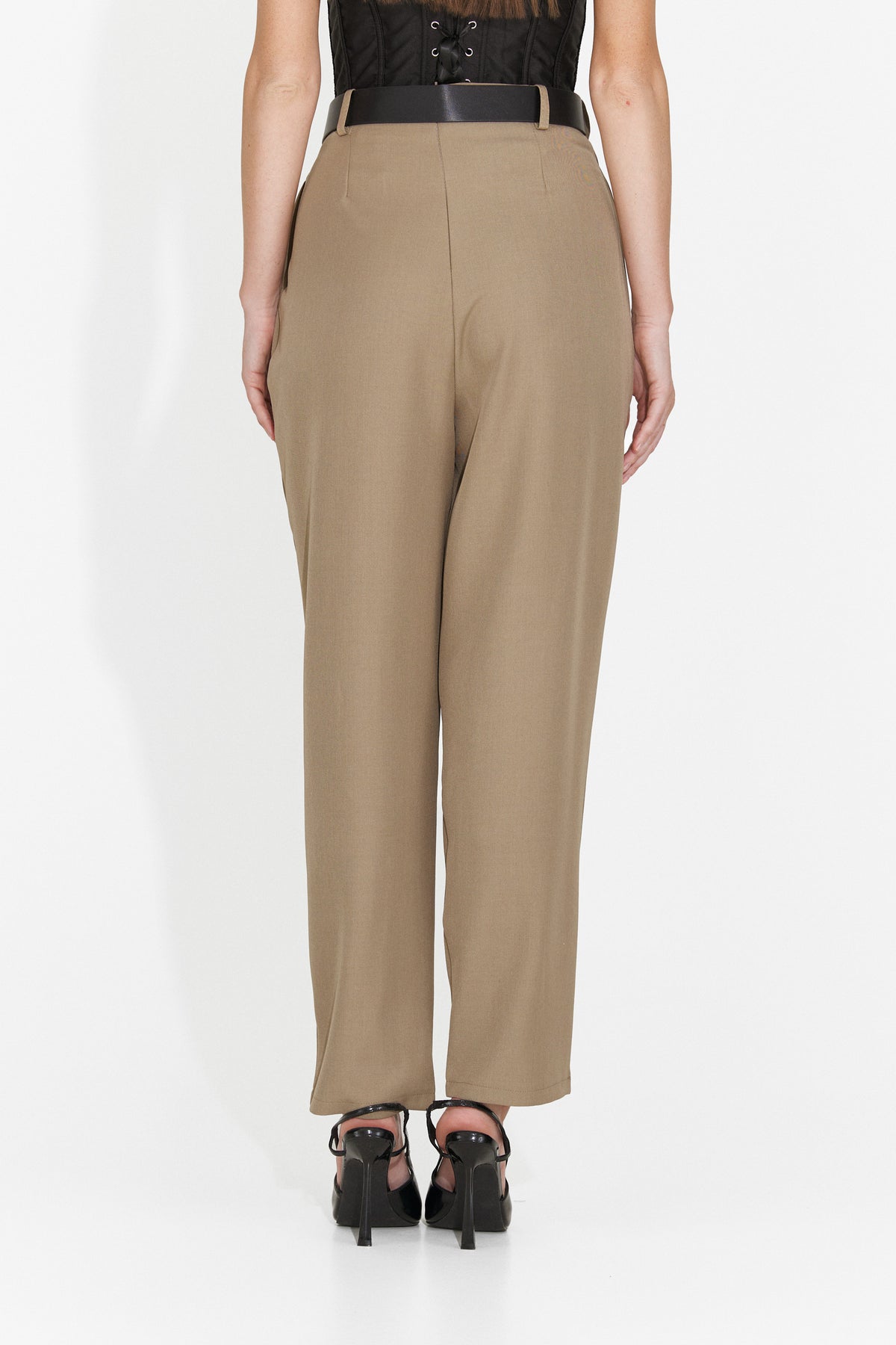 Pantaloni eleganti bej Hanoriaria Bogas
