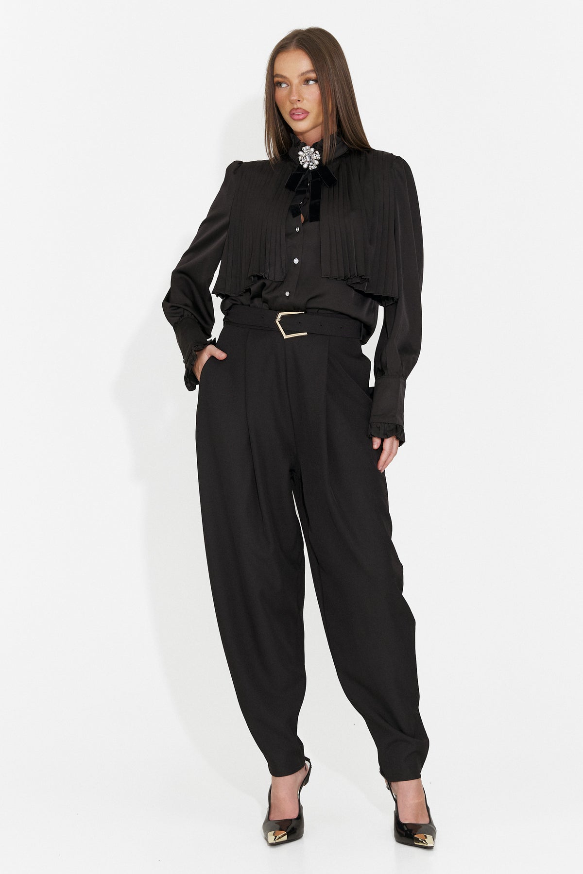 Pantaloni eleganti negri Didola Bogas