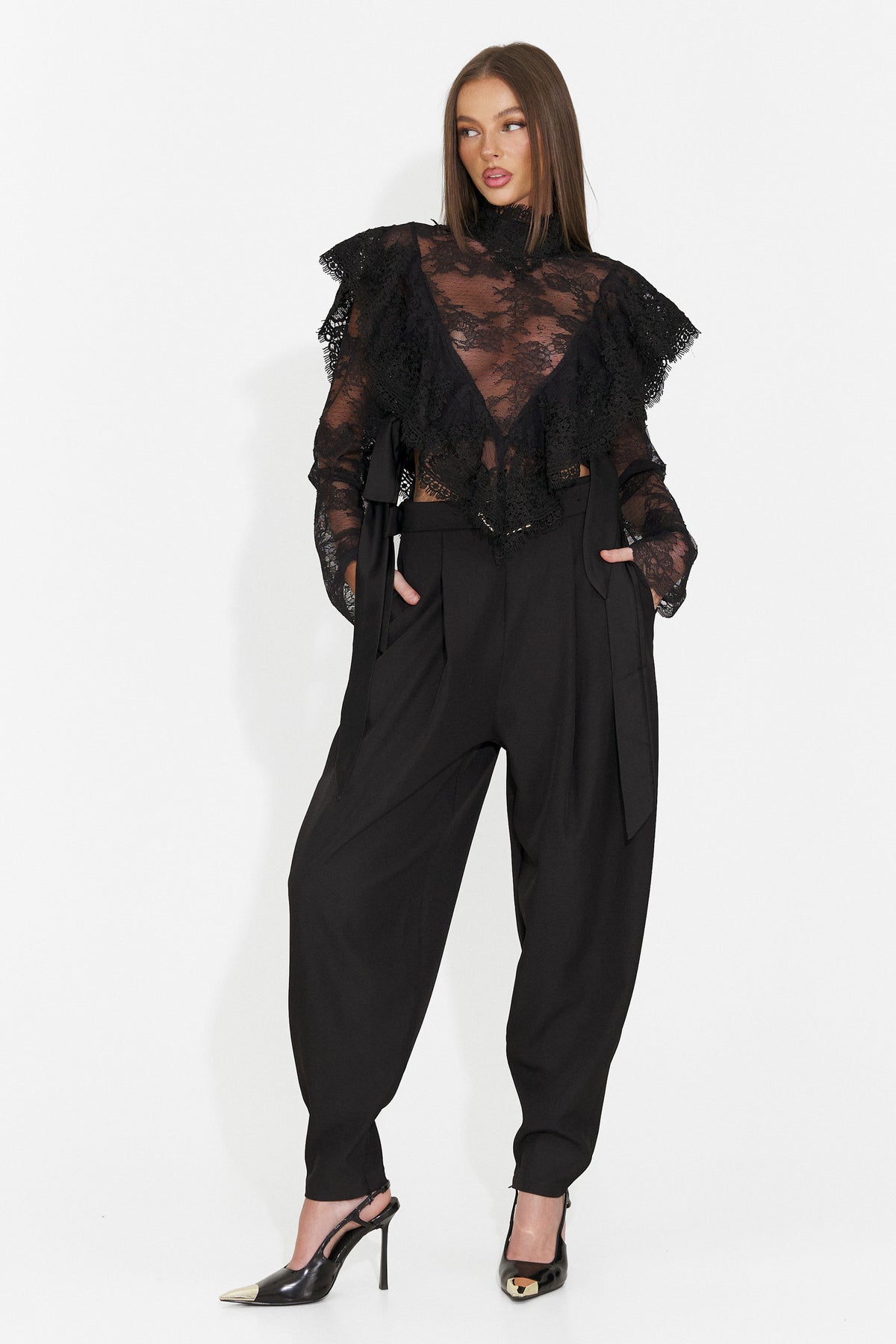 Pantaloni eleganti neri Didola Bogas, immagine 8 di 8