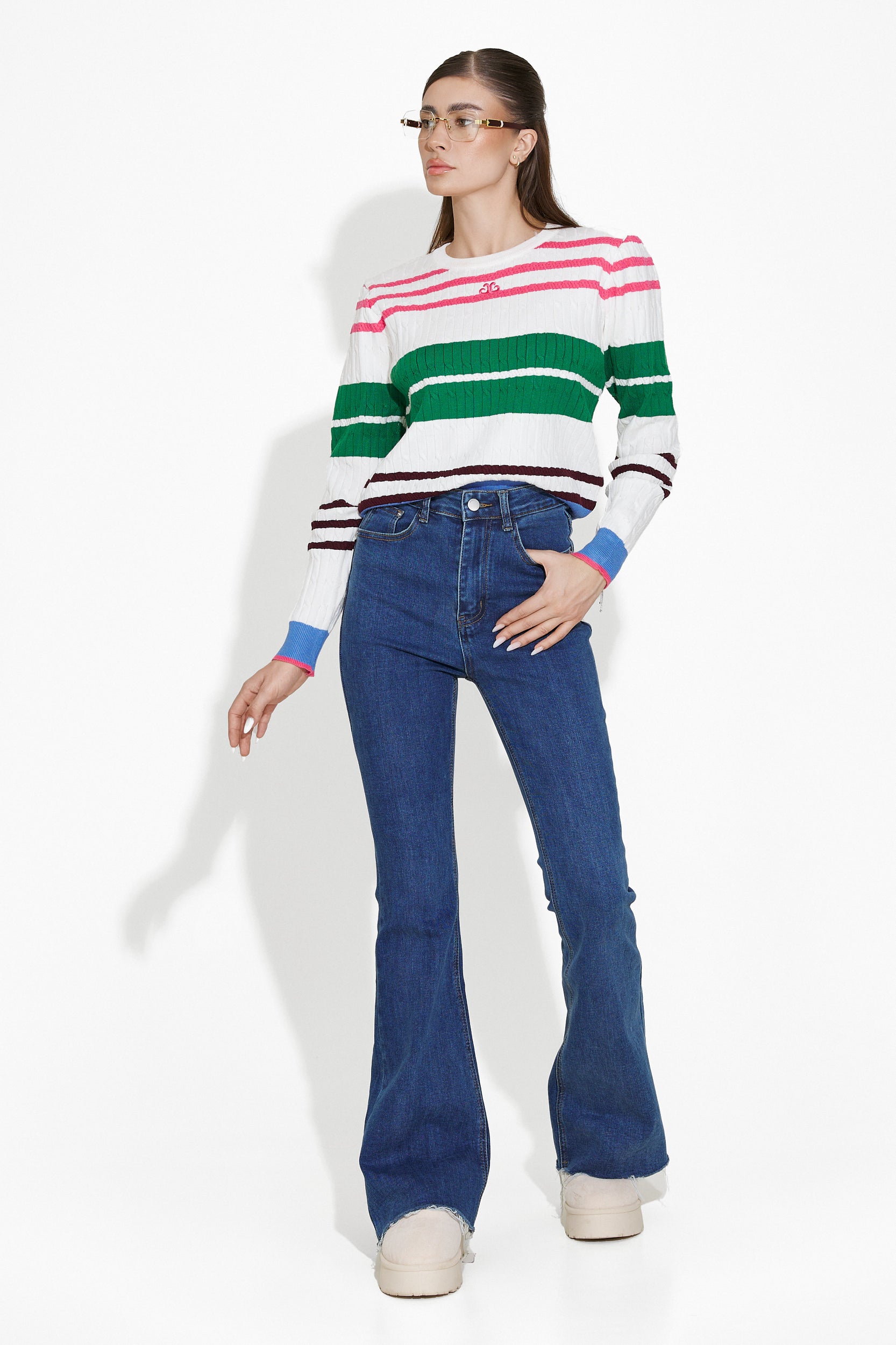Maglione bianco da donna Odores Bogas