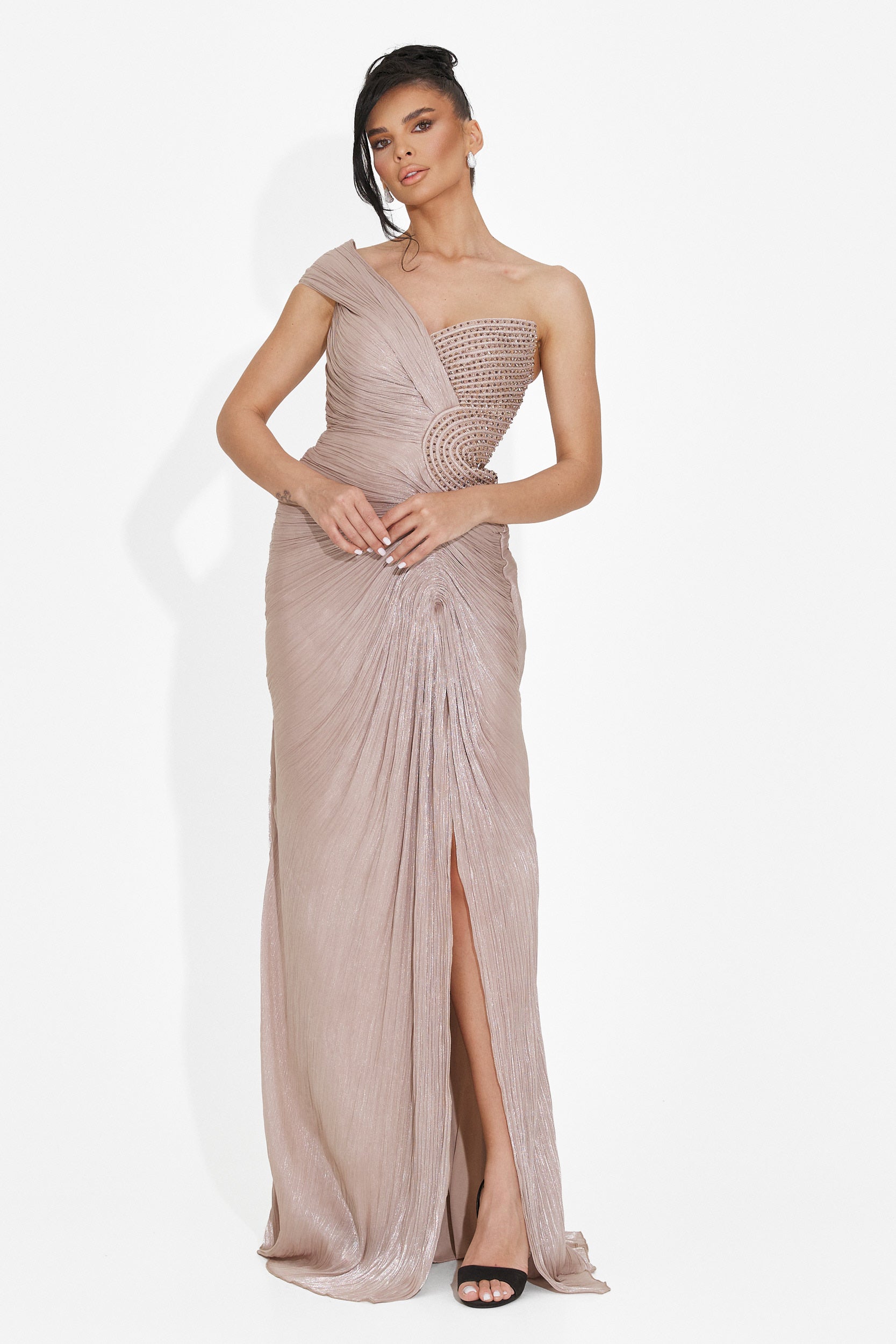 Abito Lungo Beige da Donna di Anevia Bogas
