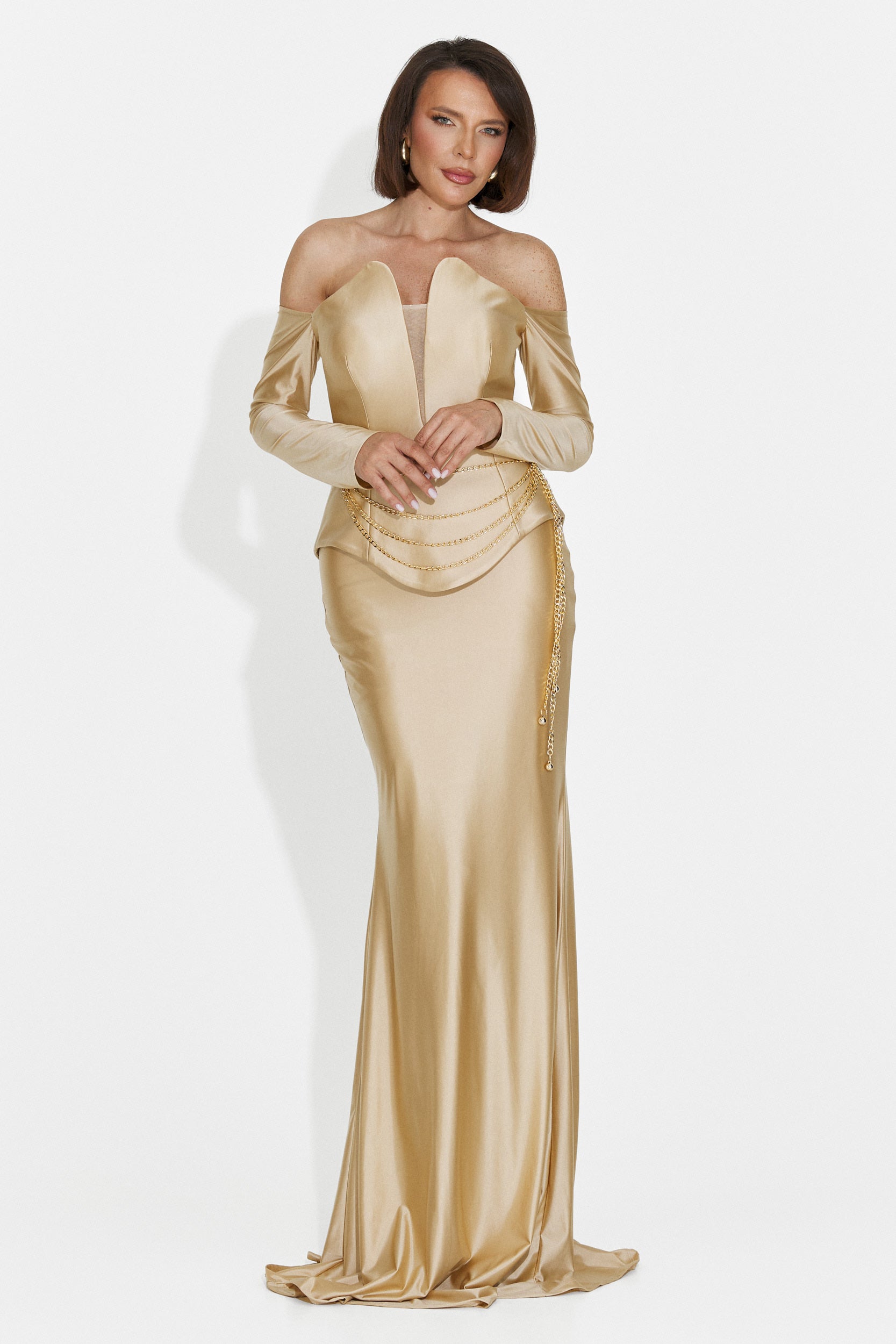 Abito Lungo Beige da Donna di Paulina Bogas