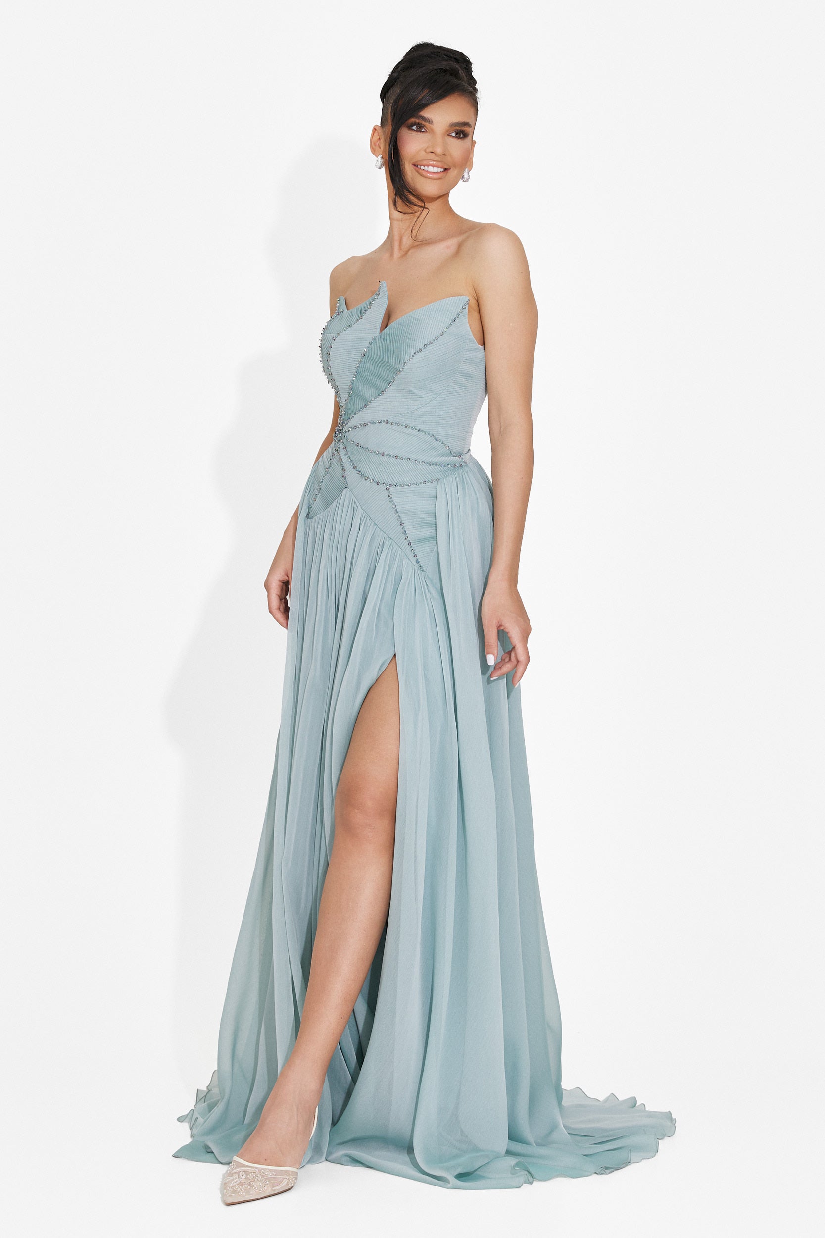 Lungo Vestito Blu da Donna di Anaika Bogas