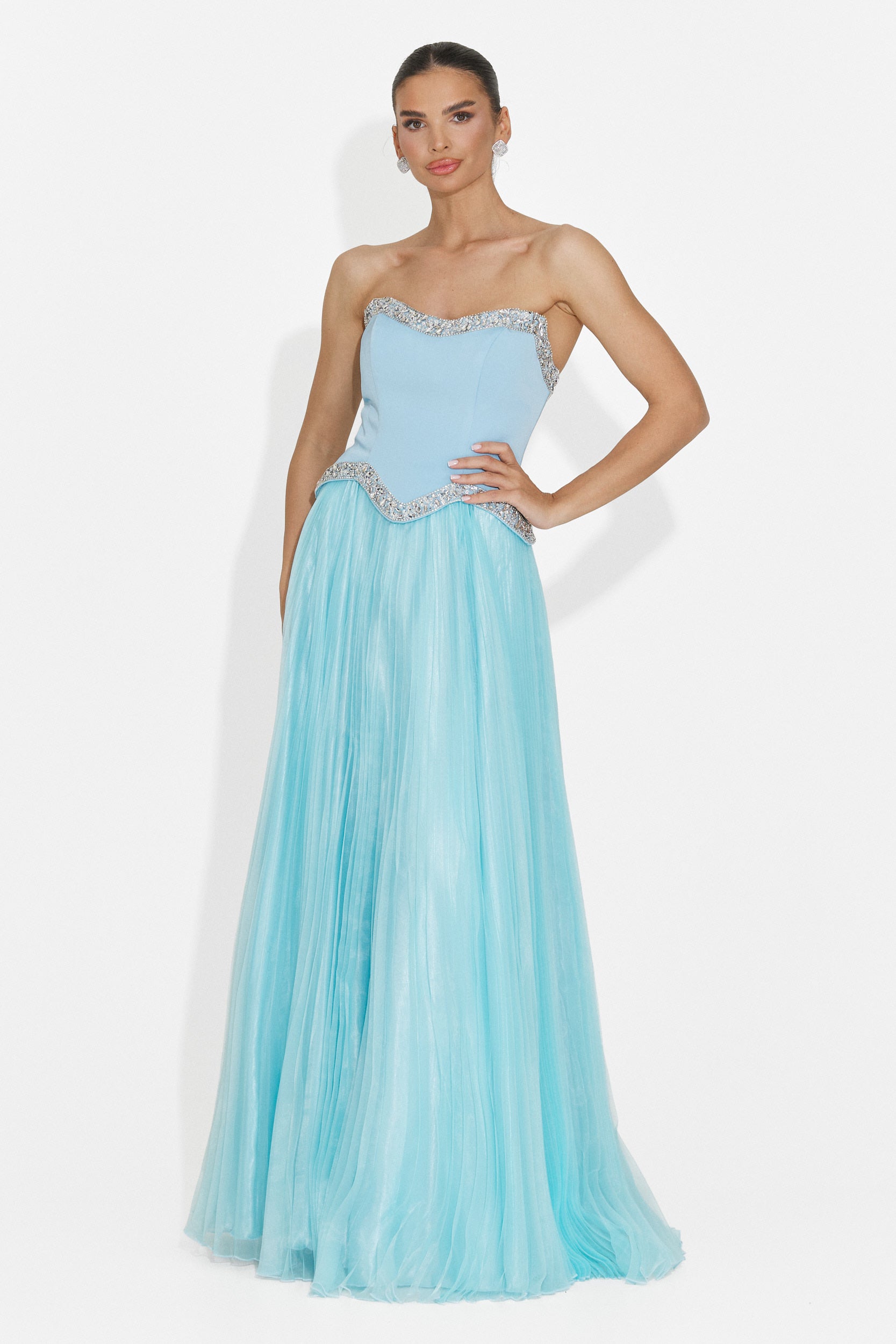 Lungo vestito blu Elfi Bogas per donne