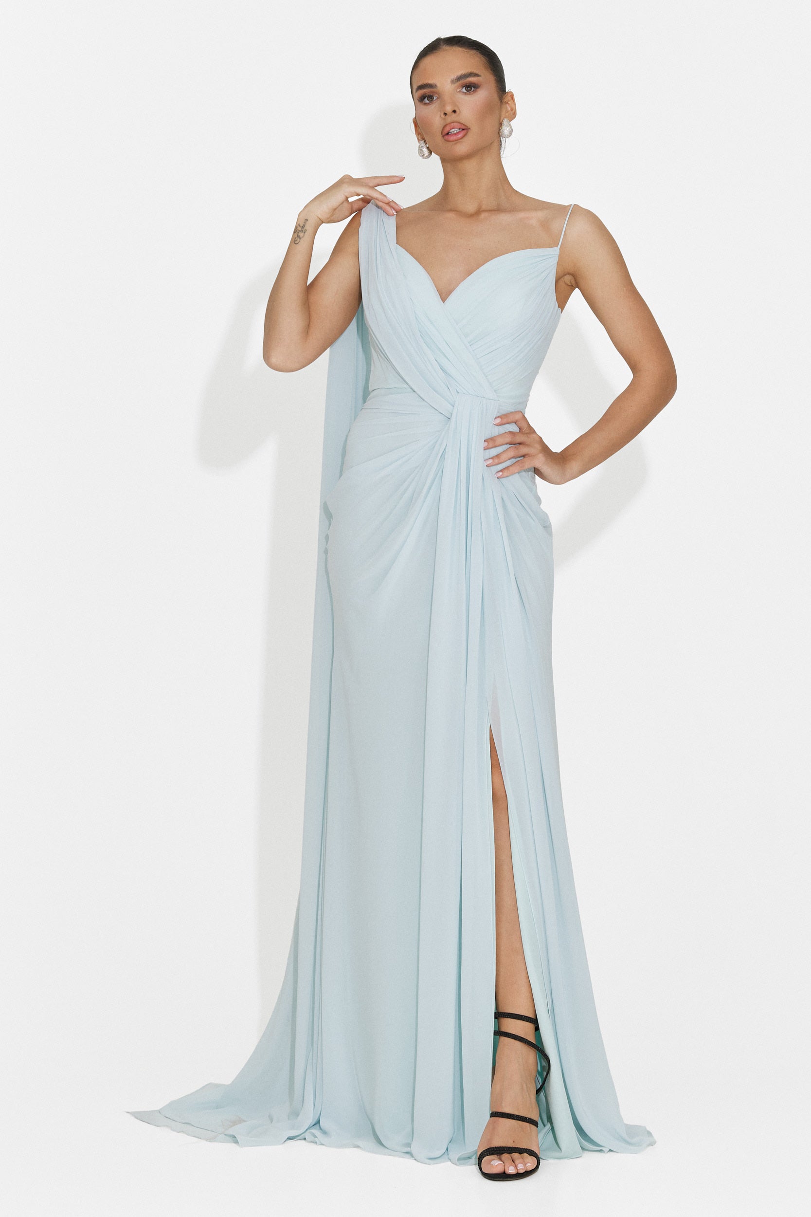 Lungo vestito blu per signore Lino Bogas