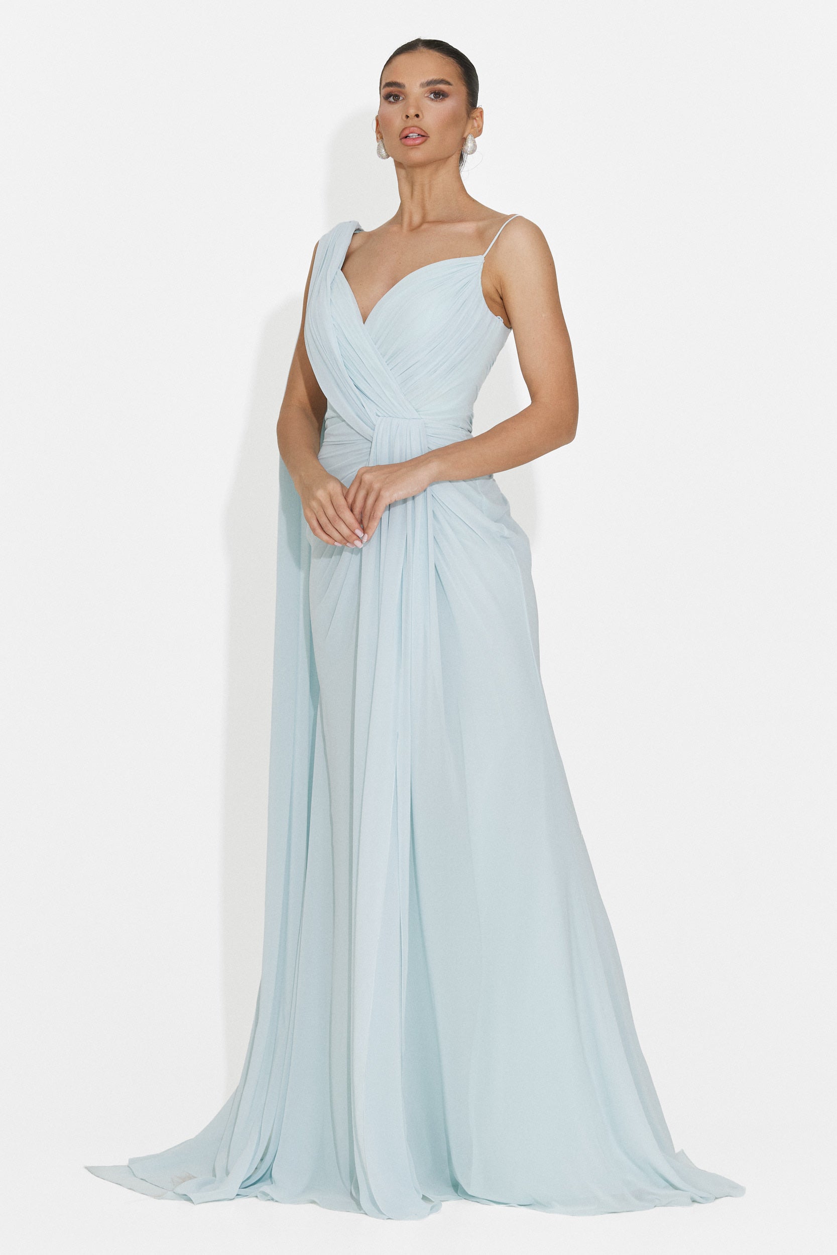 Lungo vestito blu per signore Lino Bogas