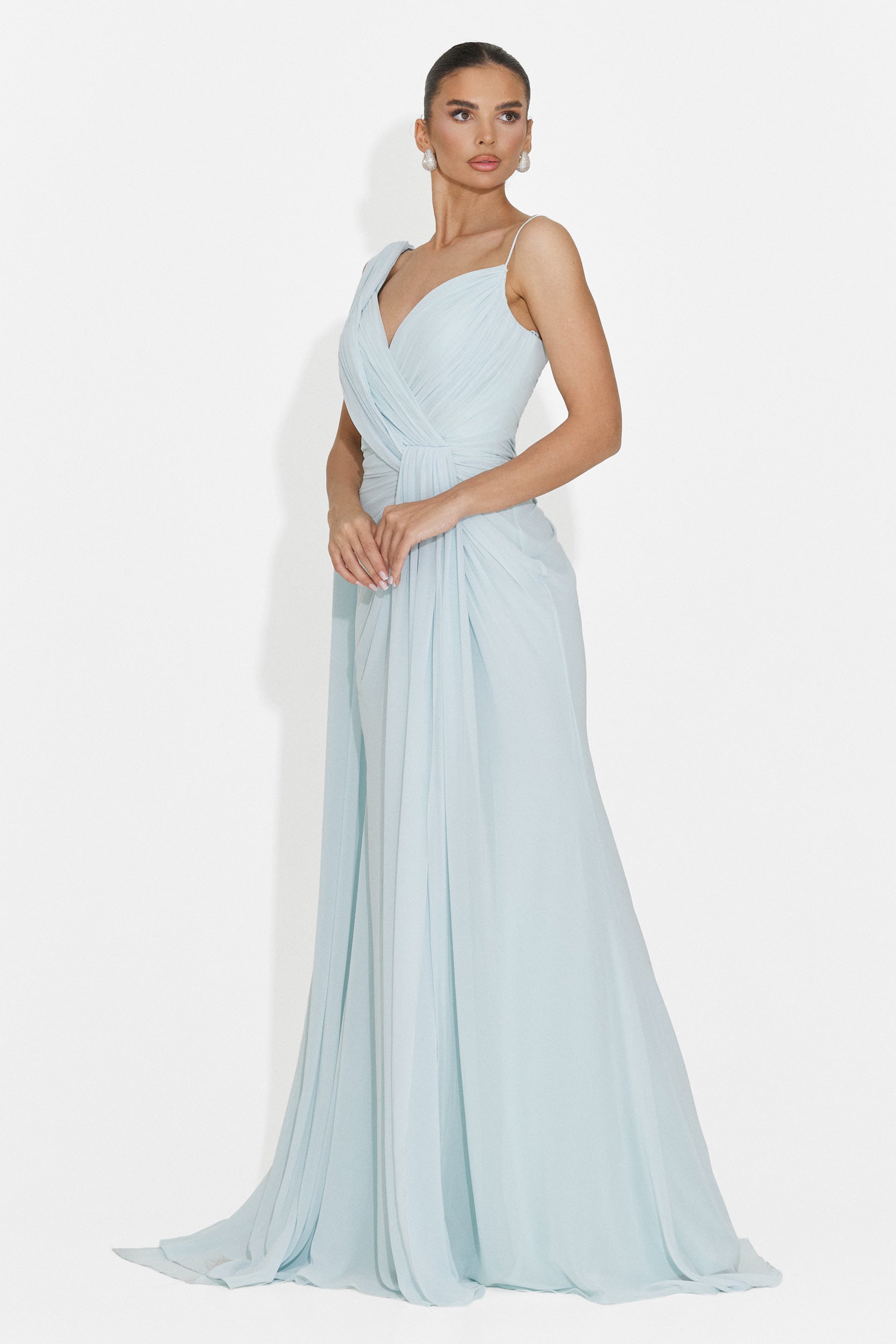 Lungo vestito blu per signore Lino Bogas