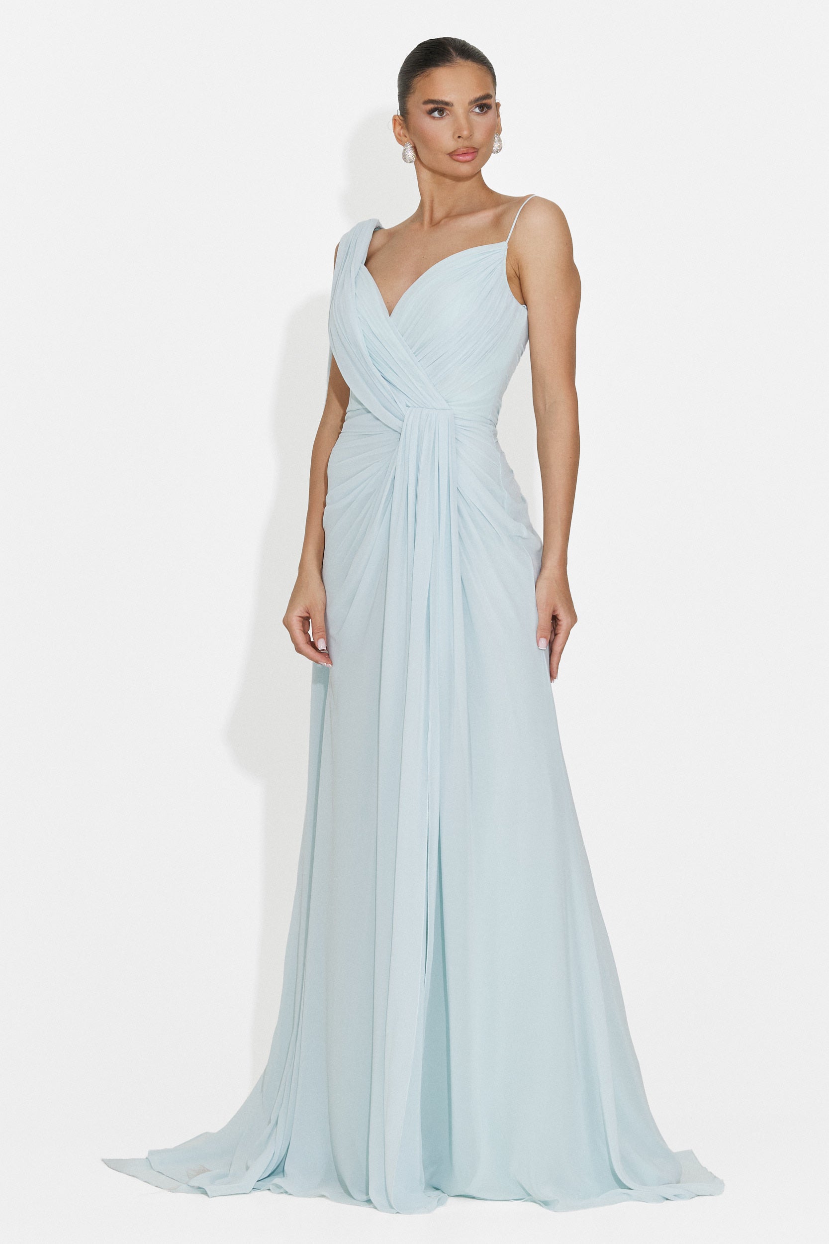 Lungo vestito blu per signore Lino Bogas