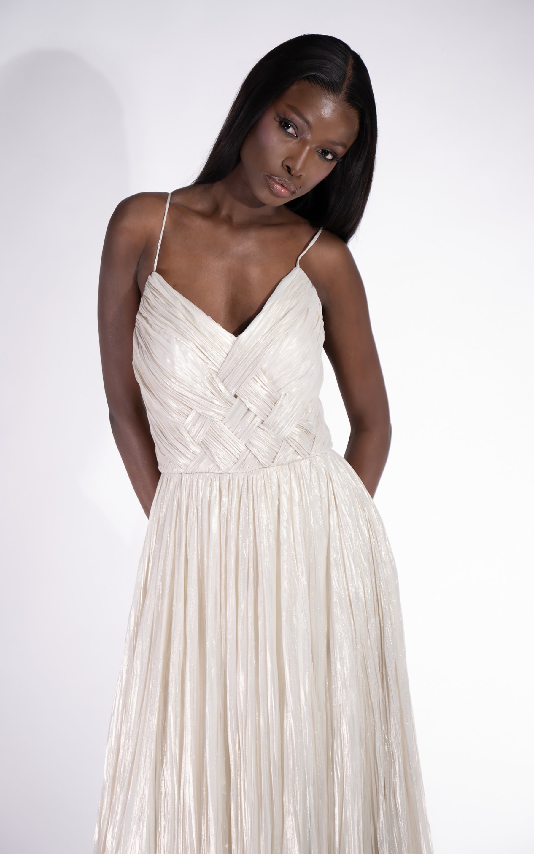 Abito lungo da donna color crema Edyna Bogas