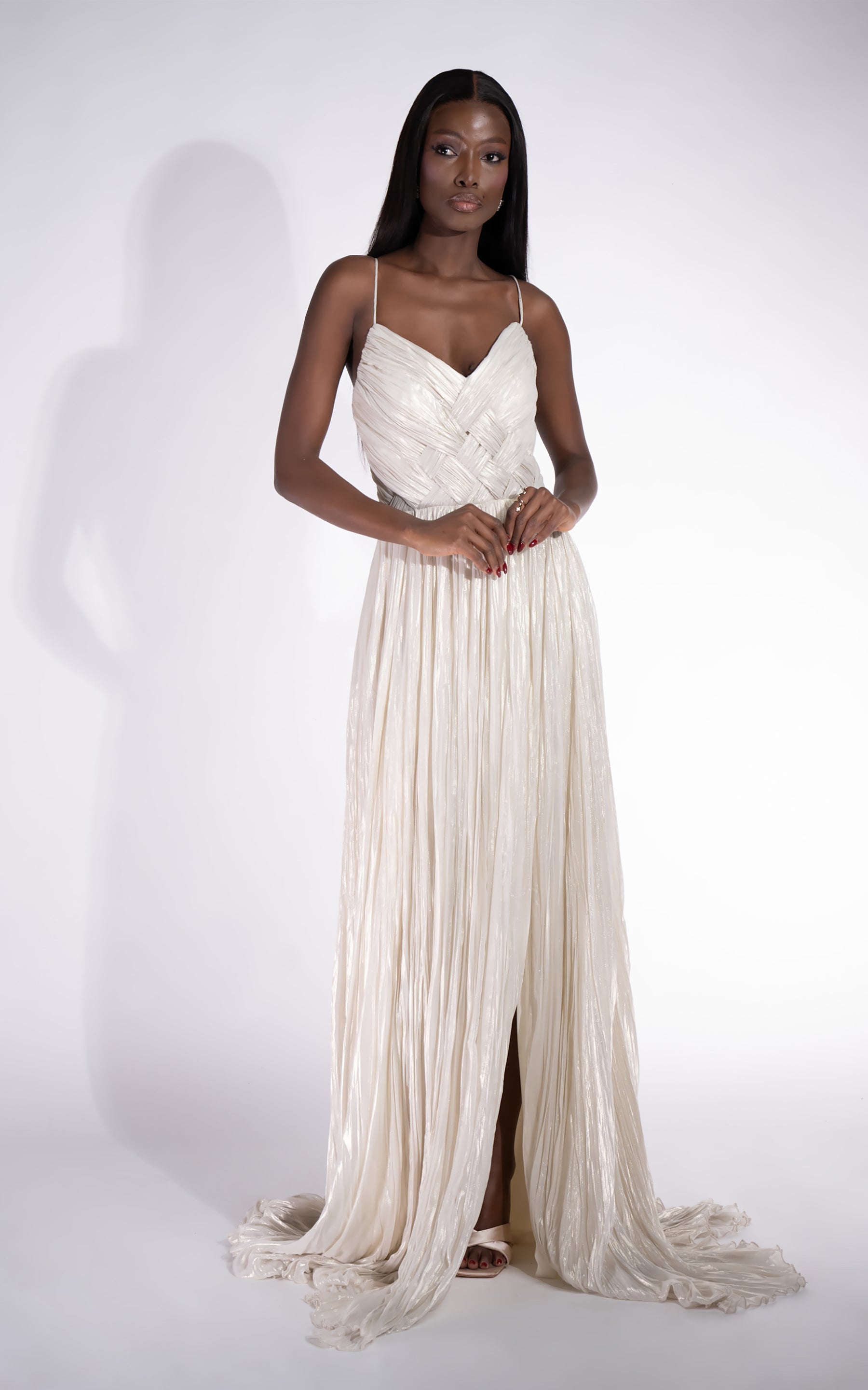 Abito lungo da donna color crema Edyna Bogas