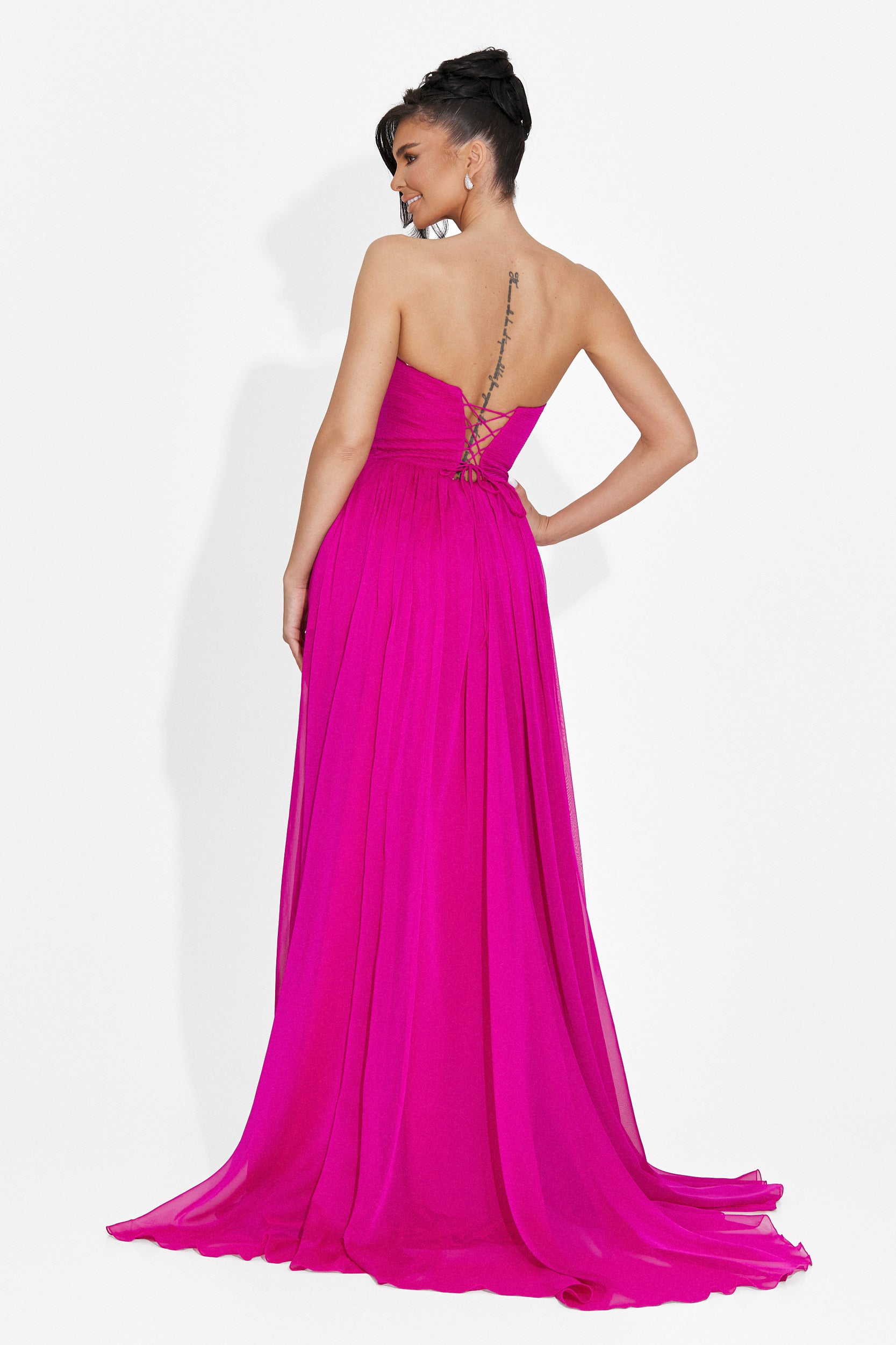 Rochie dama lunga fucsia Anaika Bogas