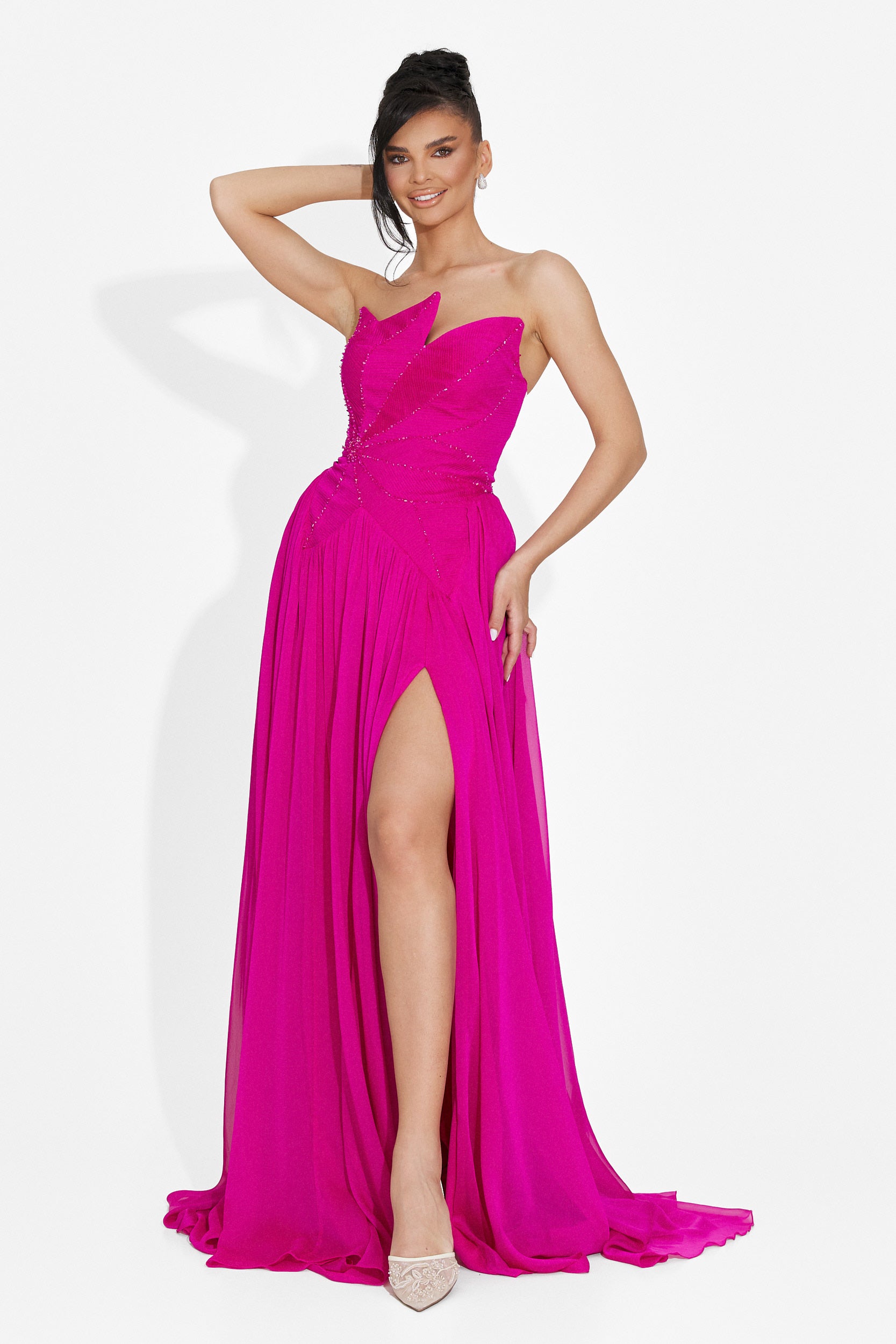 Lungo Vestito Fucsia da Donna di Anaika Bogas