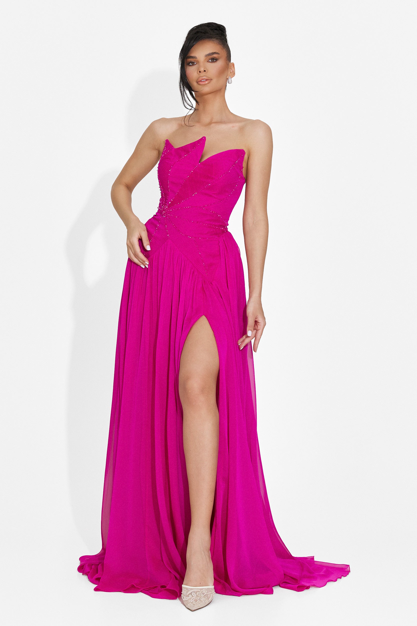 Lungo Vestito Fucsia da Donna di Anaika Bogas