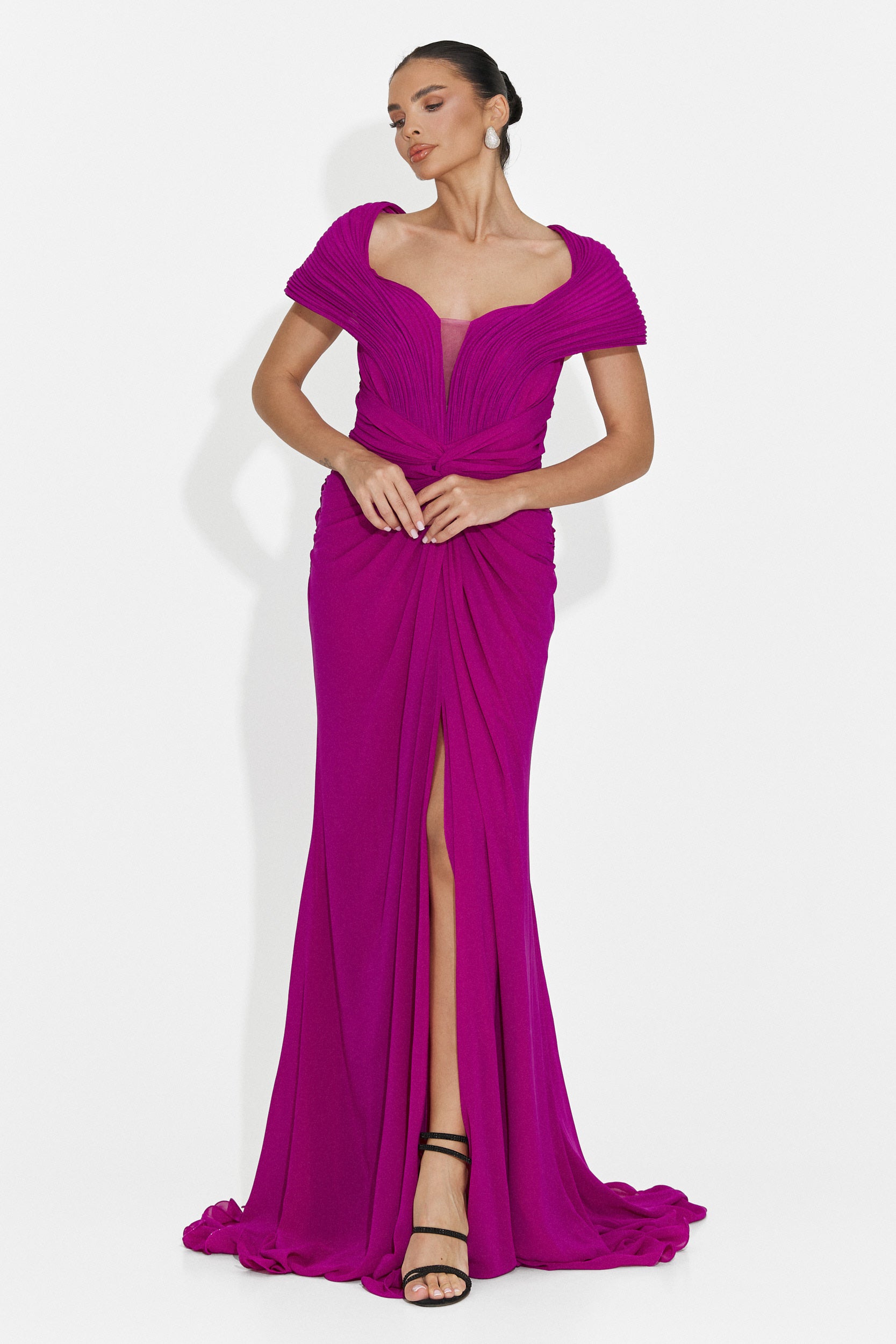 Lungo Vestito Fucsia da Donna di Emilia Bogas